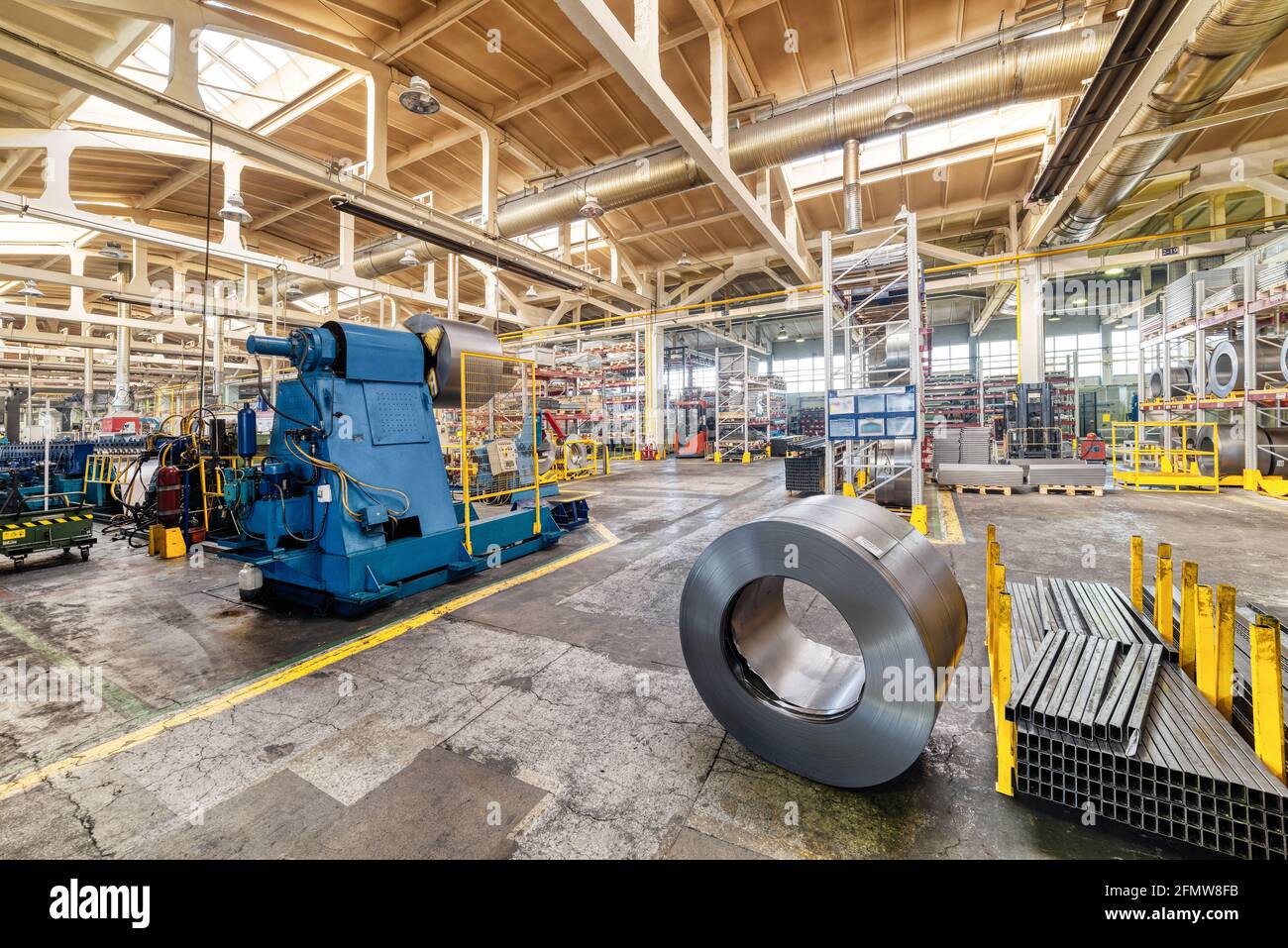 Das Innere der Metallwerkstatt. Stockfoto