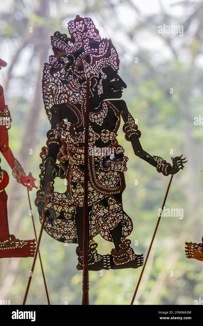 Charakter von Wayang Kulit, traditionelles indonesisches Puppenschatten-Theater. Stockfoto