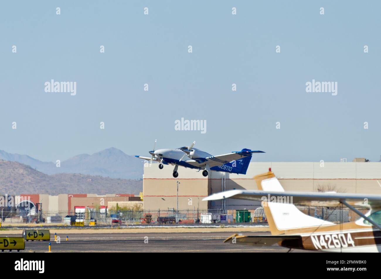 Flugzeuge am Falcon Field Airport in Mesa Arizona Stockfoto