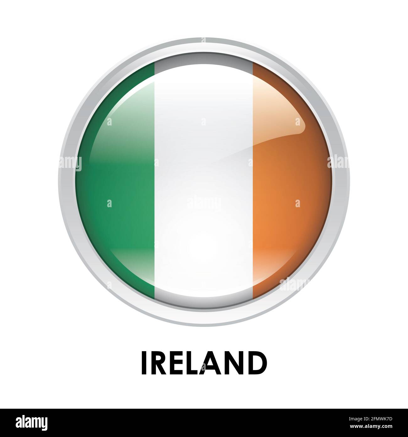 Runde Flagge von Irland Stockfoto