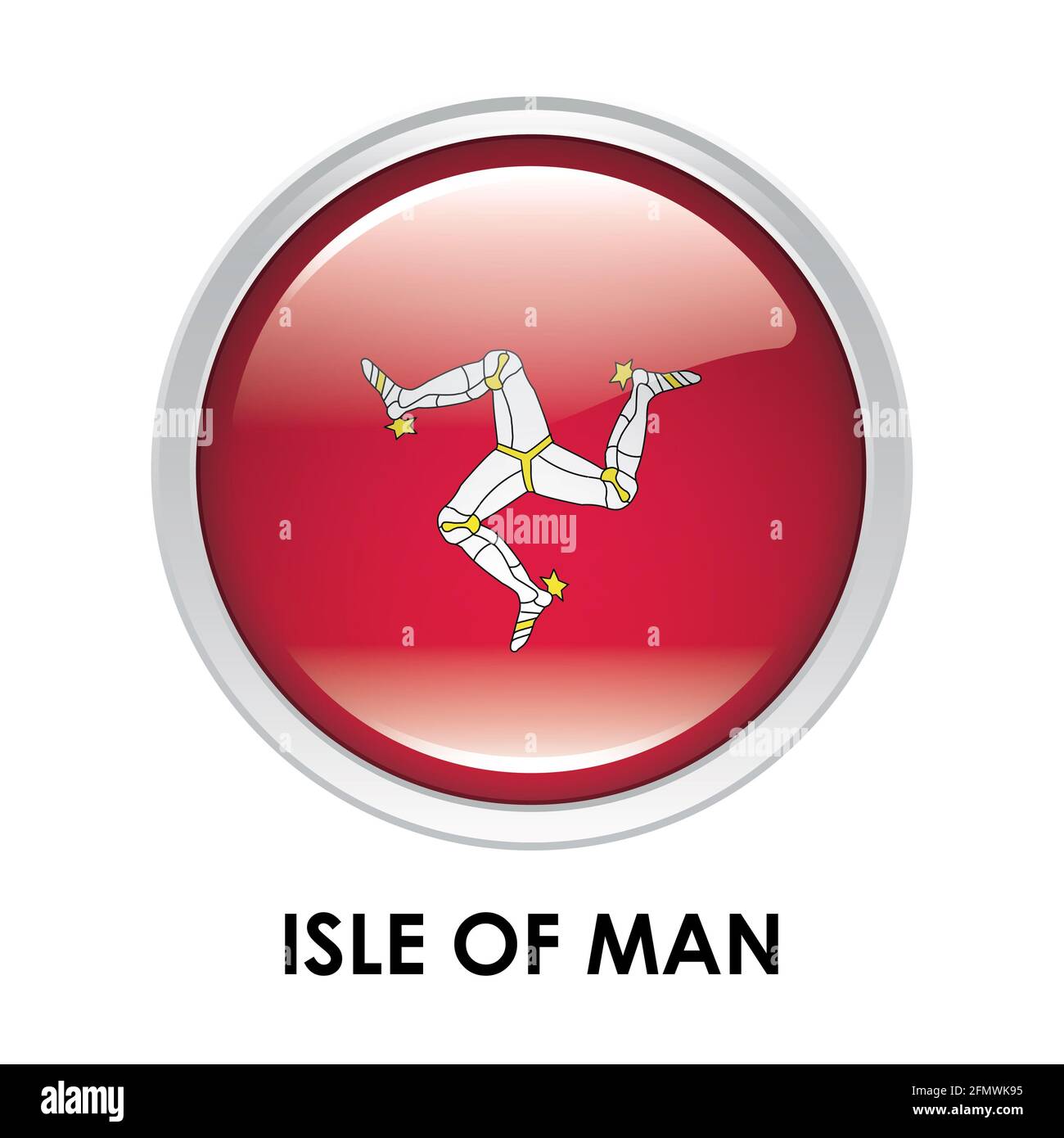 Runde Flagge der Isle of man Stockfoto