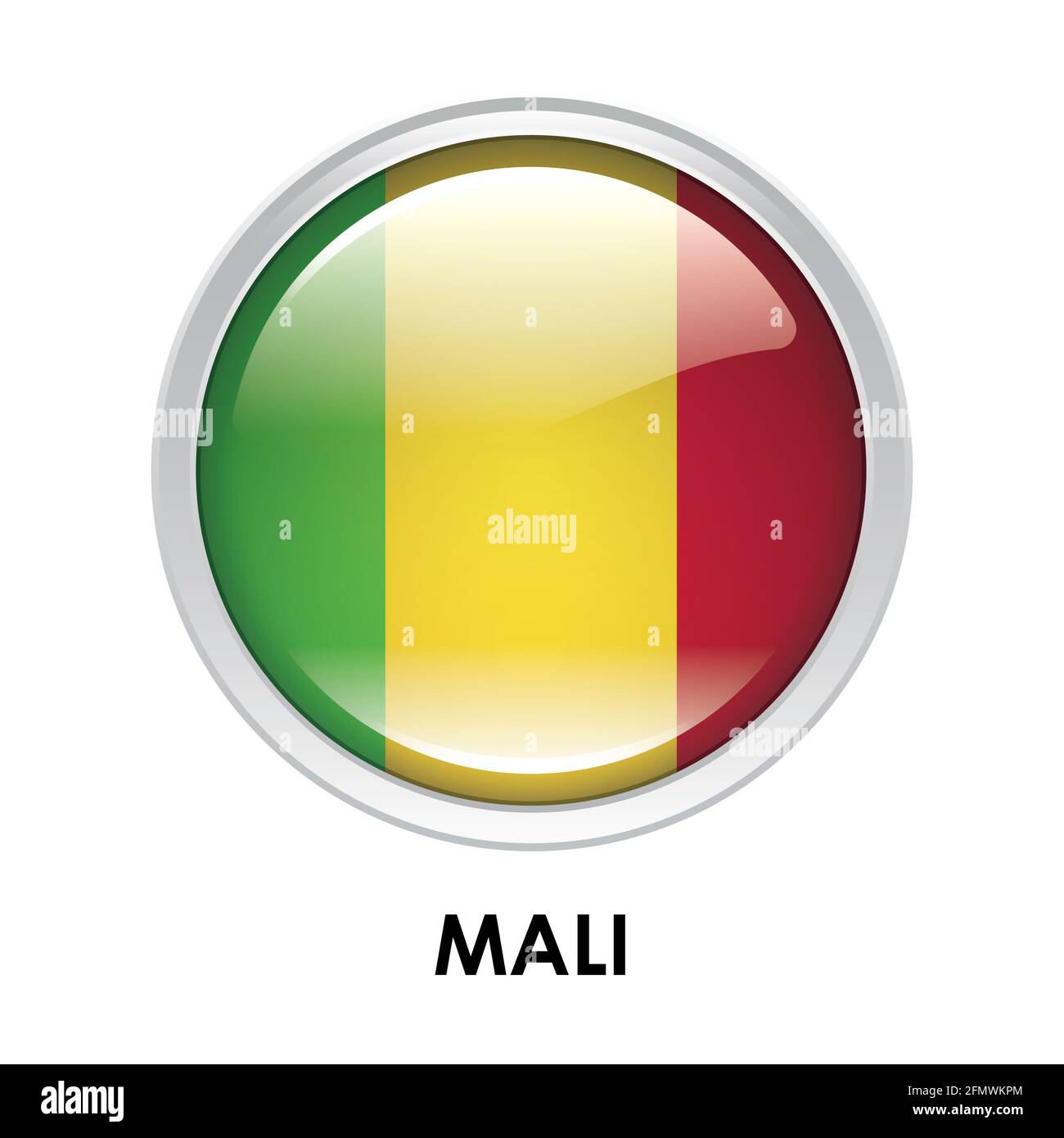 Runde Flagge von Mali Stockfoto