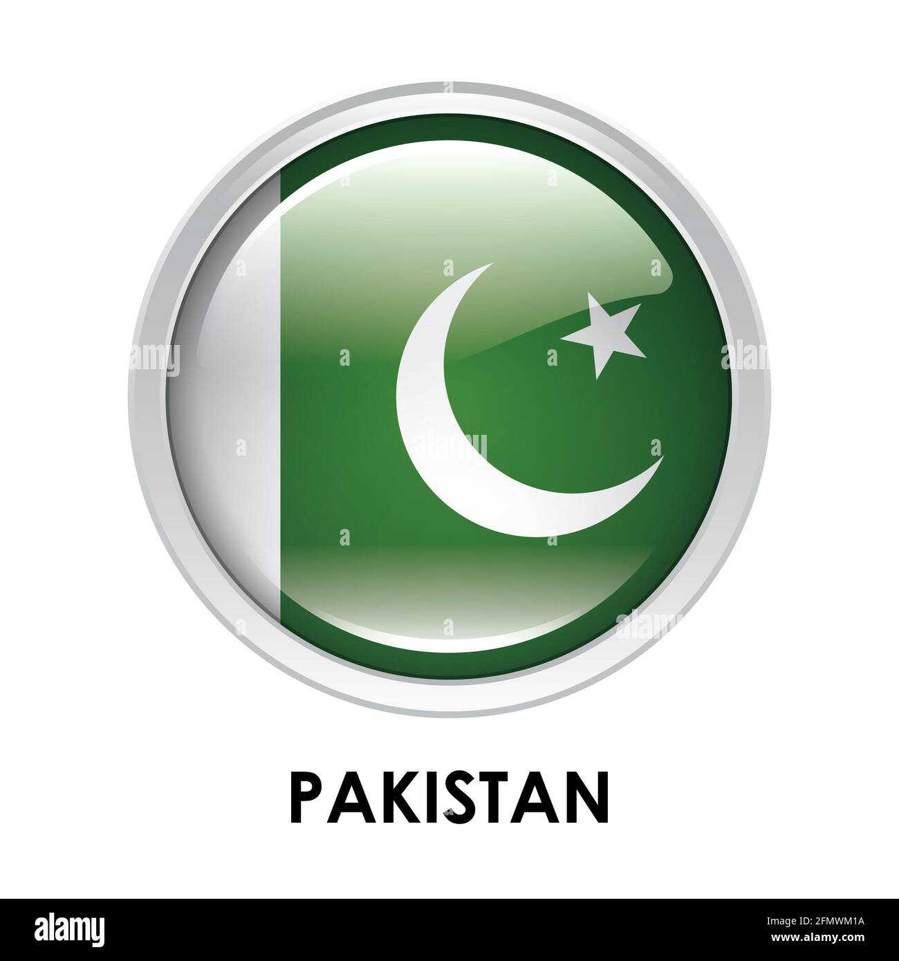 Runde Flagge von Pakistan Stockfoto