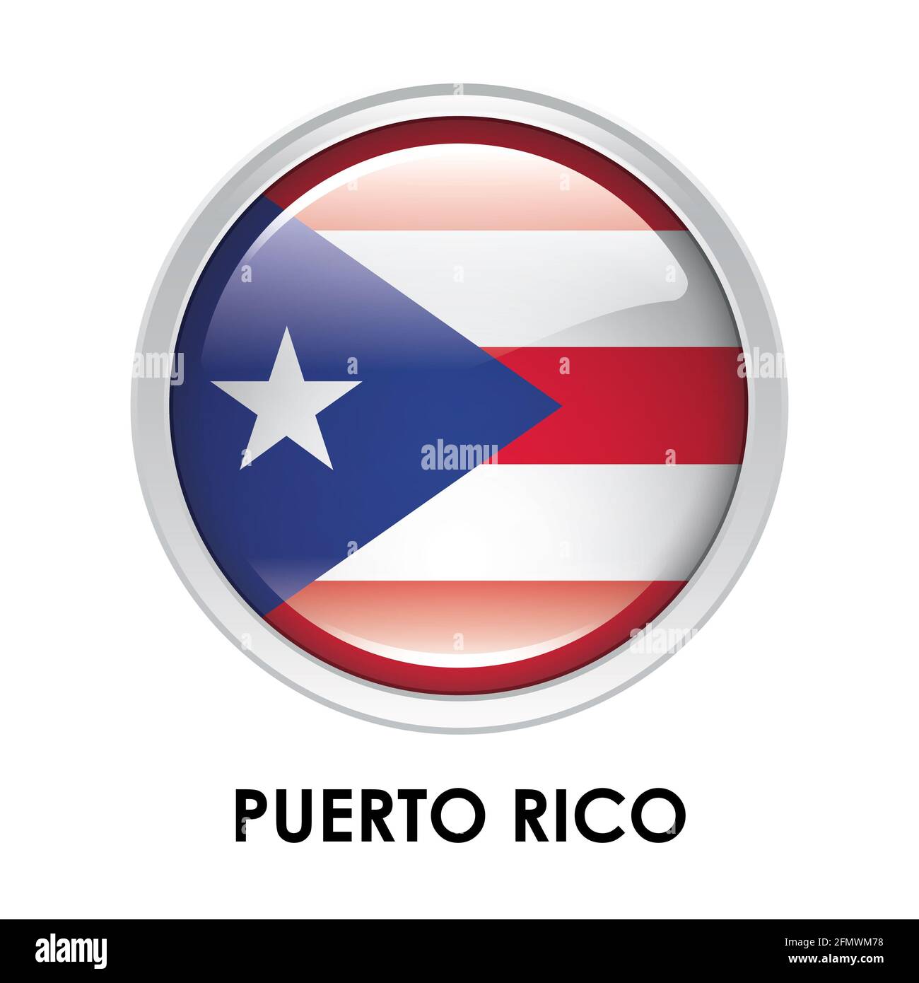 Runde Flagge von Puerto Rico Stockfoto