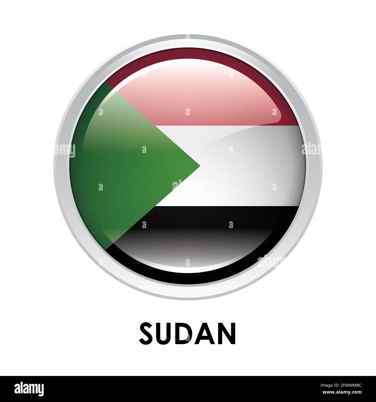 Runde Flagge des Sudan Stockfoto