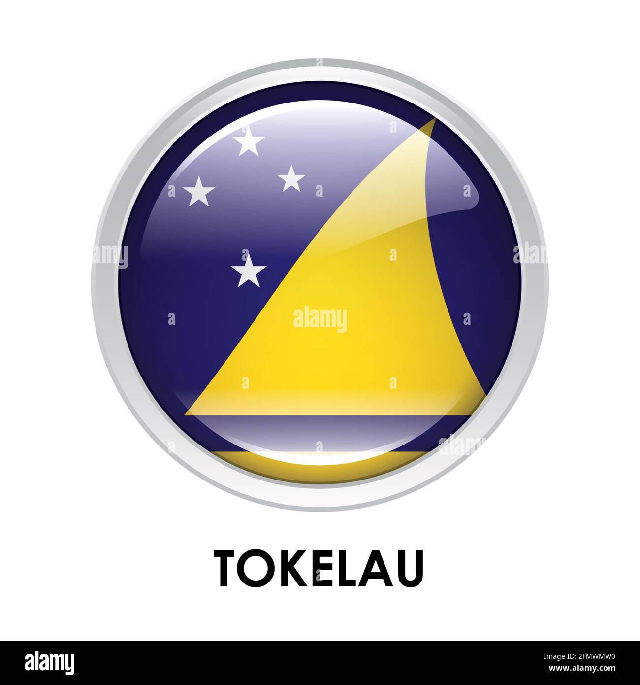 Runde Flagge von Tokelau Stockfoto