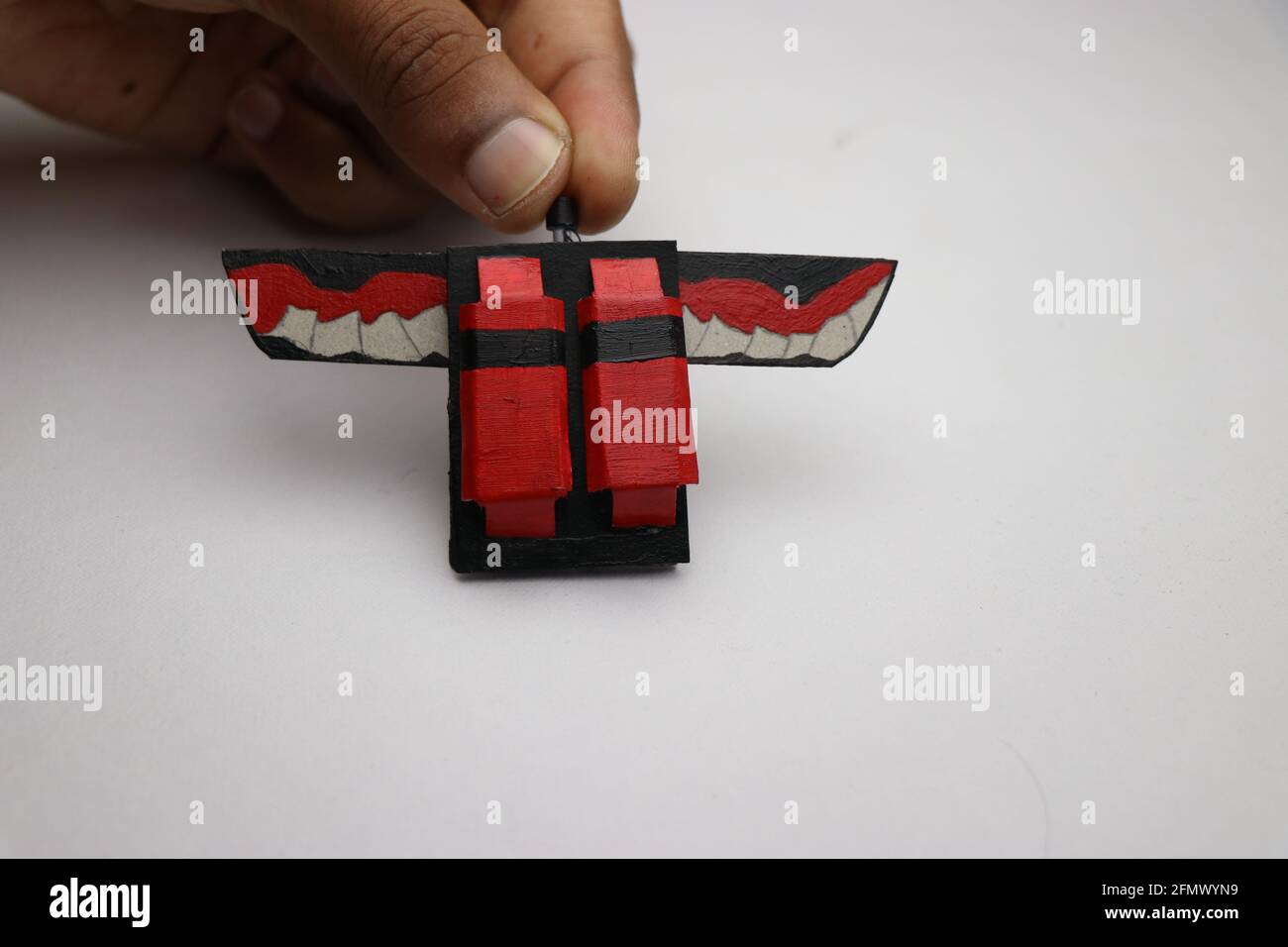 Falkenflügel aus Pappe, faltbar als Hobby-Projekt Zu Hause Stockfoto