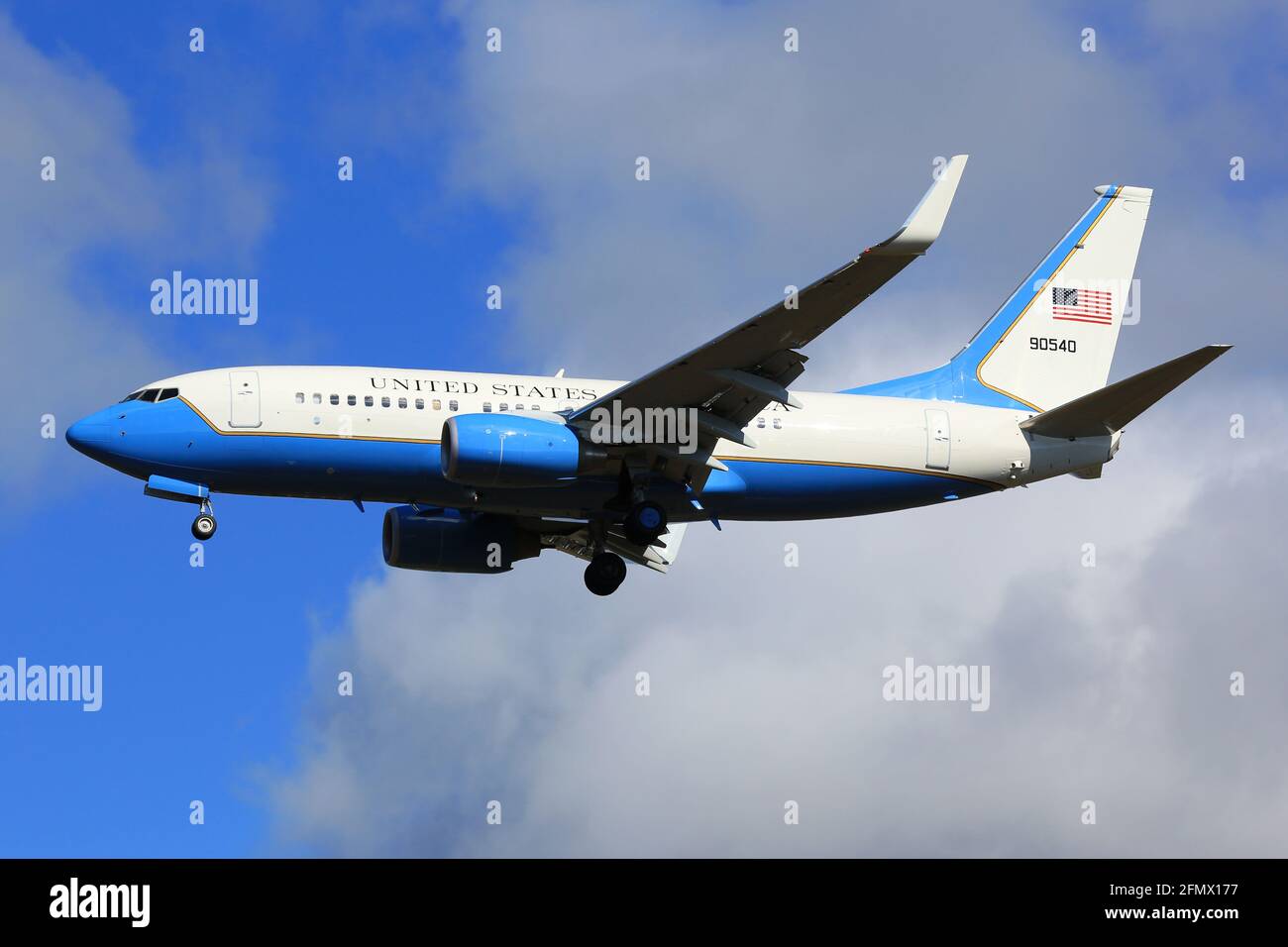 Reykjavik, Island – 02. Juli 2017: Boeing C-40 der US-Luftwaffe auf dem Flughafen Keflavik (KEF) in Island. Boeing ist ein Flugzeughersteller mit Sitz Stockfoto