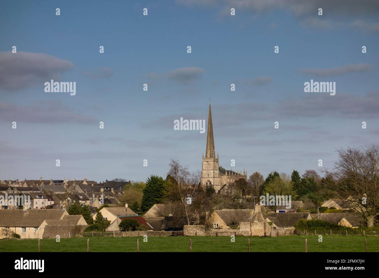 Skyline von Tetbury, Gloucestershire Stockfoto