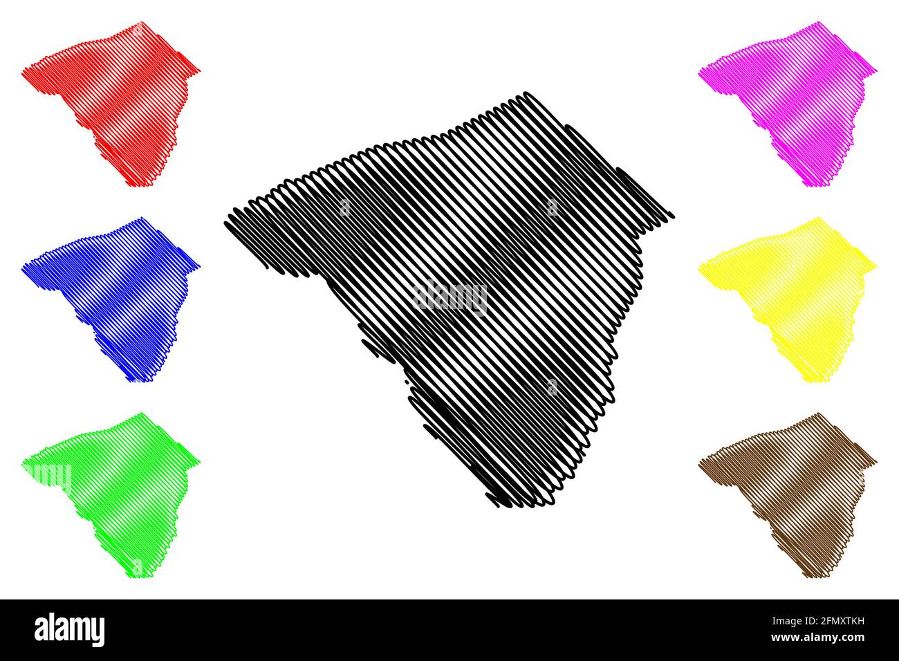 Lancaster County, Commonwealth of Pennsylvania (US County, Vereinigte Staaten von Amerika, USA, USA, USA) Kartenvektordarstellung, Scribble-Skizze Lengesc Stock Vektor