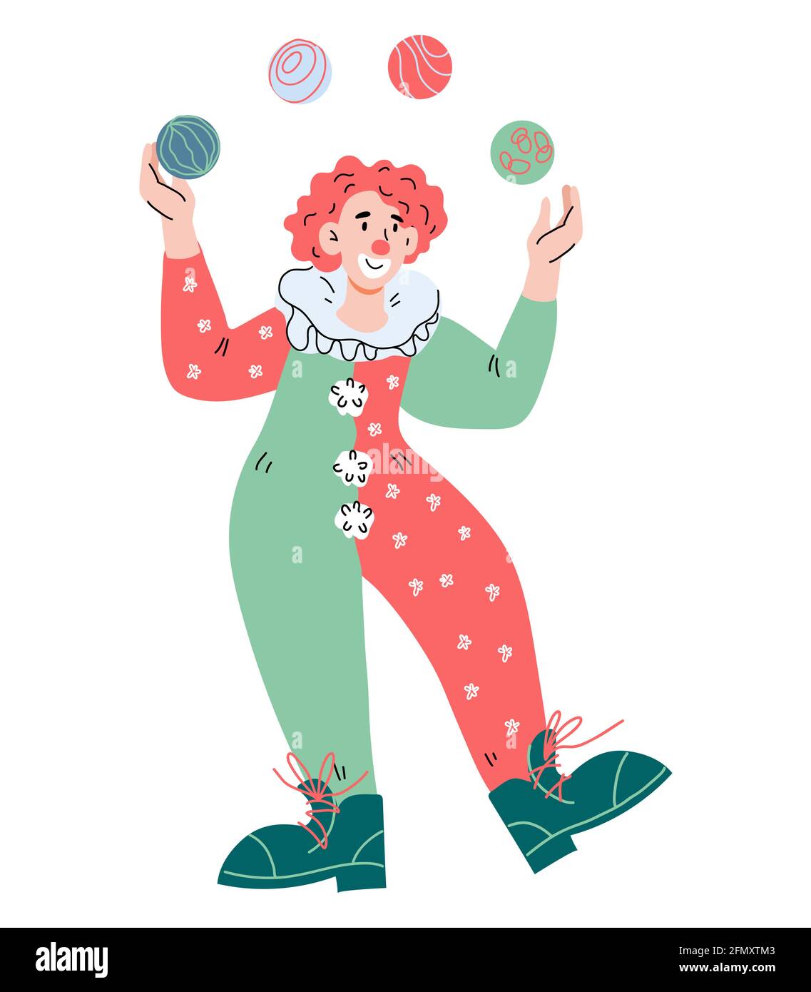 Zirkus Clown Jongleur Cartoon Figur In Lustigen Szenischen Kostum Kinder Zirkus Unterhaltung Cartoon Vektor Illustration Isoliert Auf Weissem Hintergrund Stock Vektorgrafik Alamy