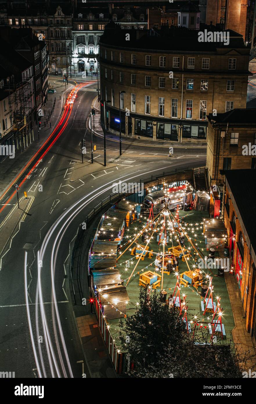 Nachtleben in der Stadt Newcastle Stockfoto