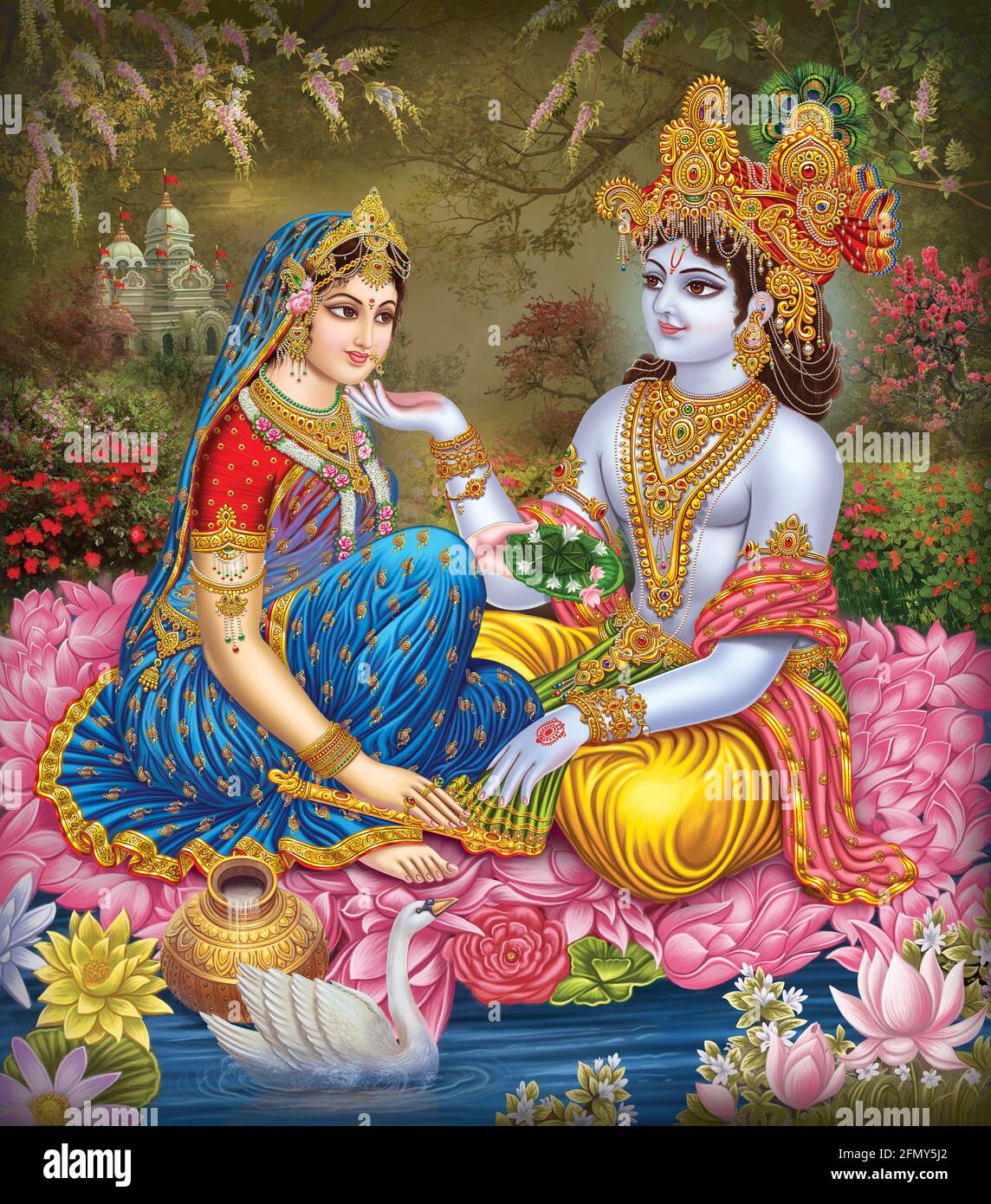 Hochauflösender Indischer Gott Radha Krishna Illustrationen, Digitale Gemälde Stockfoto Hochauflösender Indischer Gott Radha Krishna Illustrationen, Digitale Gemälde Stockfoto