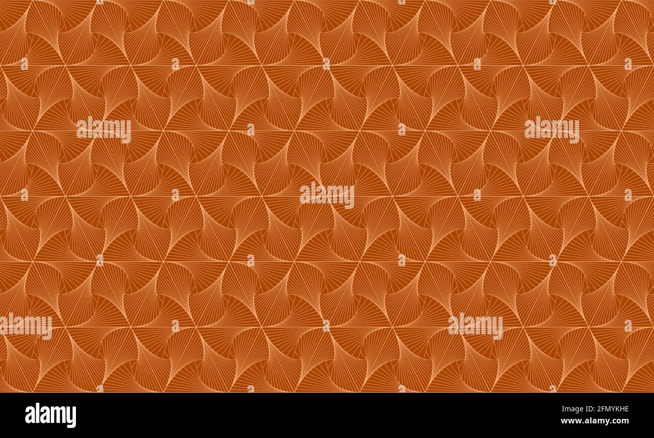 Orangefarbenes, nahtloses geometrisches Muster. Abstrakter Hintergrund für Tapete, Textur, Stoff und andere Designs. 4K-Auflösung. Vektor. Stock Vektor