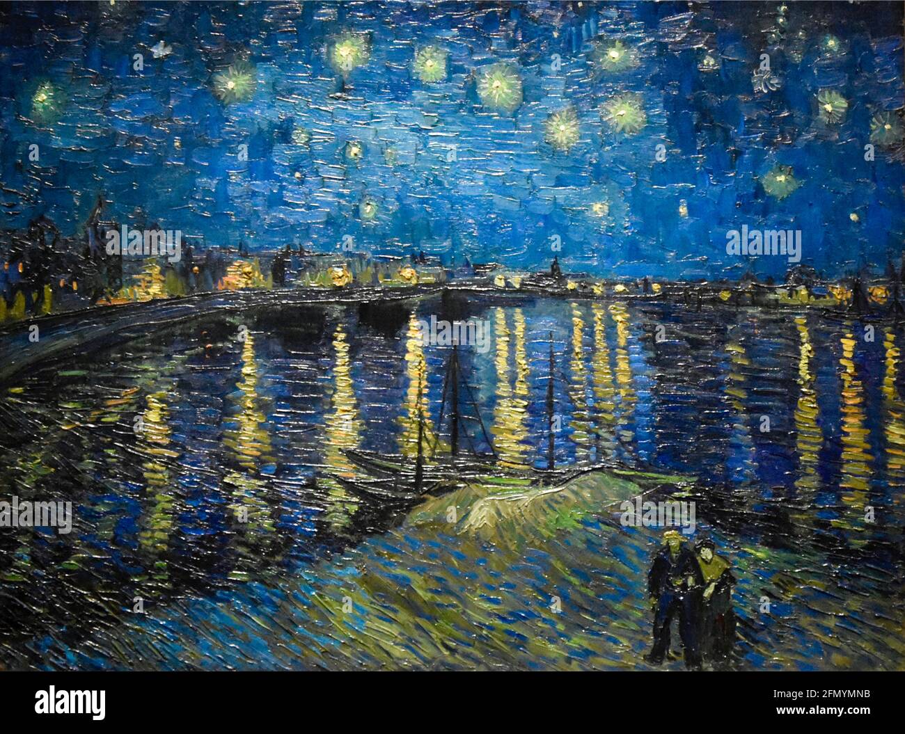 Vincent van Gogh Kunstwerk mit dem Titel Sternennacht über der Rhône Stockfoto