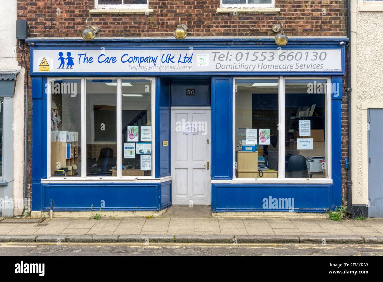 Die Räumlichkeiten der Care Company UK Ltd in Norfolk Street, King's Lynn. Stockfoto