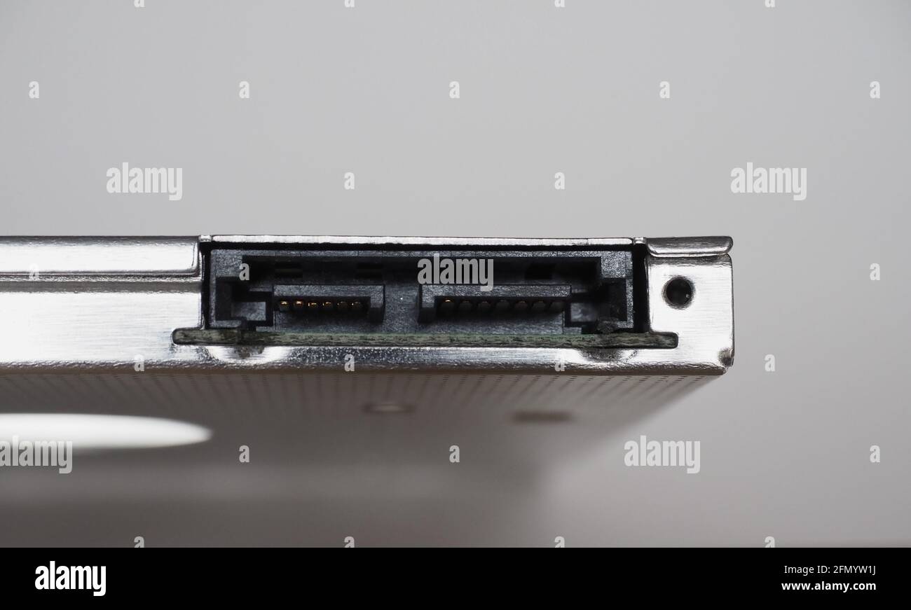 SATA-Anschluss für Computer-Festplatten- oder ssd-Anschluss Stockfoto