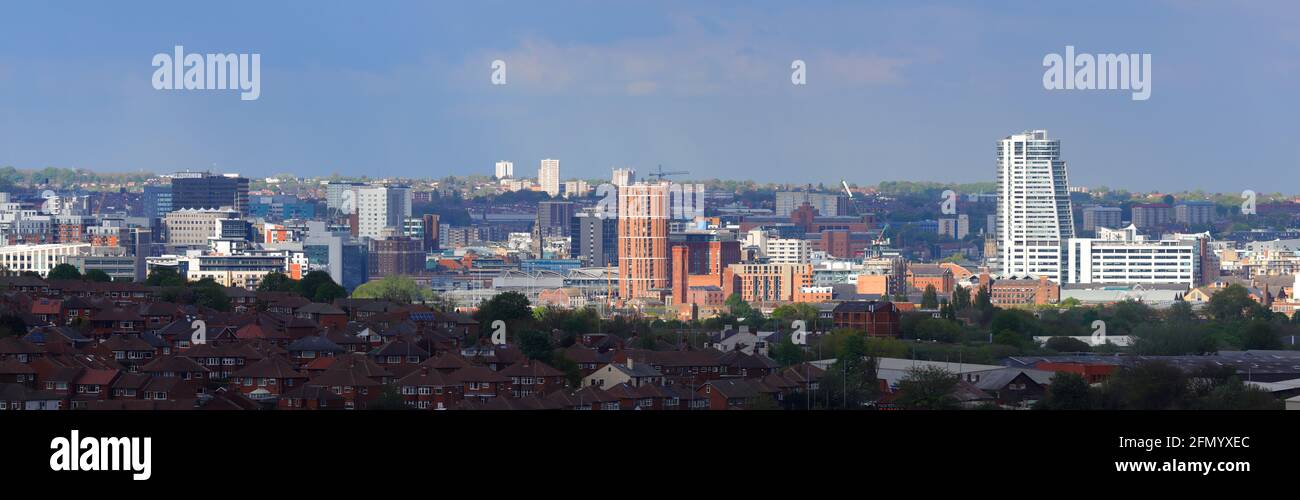 Bridgewater Place & Candle House stechen in Leeds City hervor Skyline Stockfoto