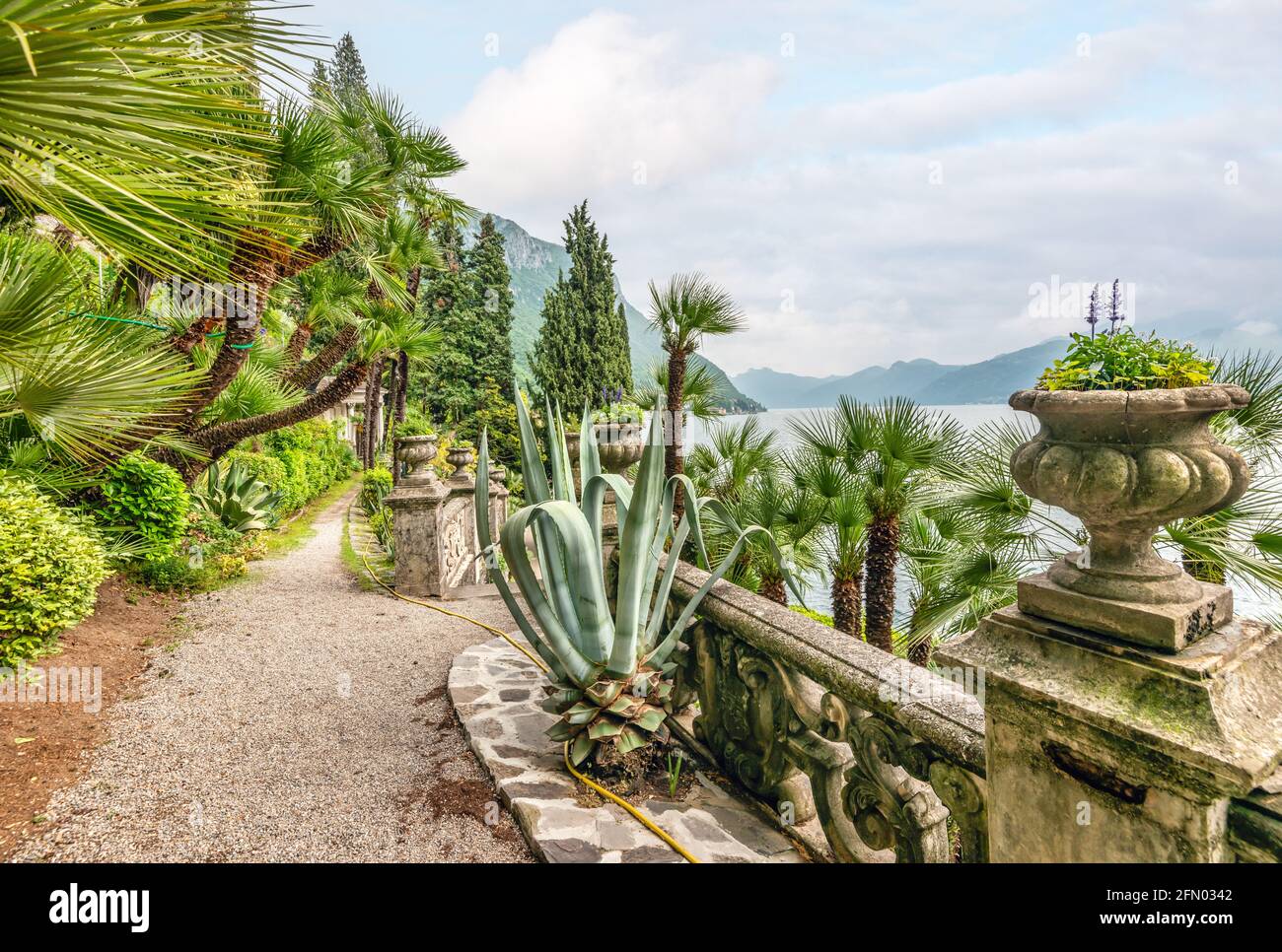 Botanischer Garten der Villa Monastero, Varenna, Lombardei, Italien Stockfoto