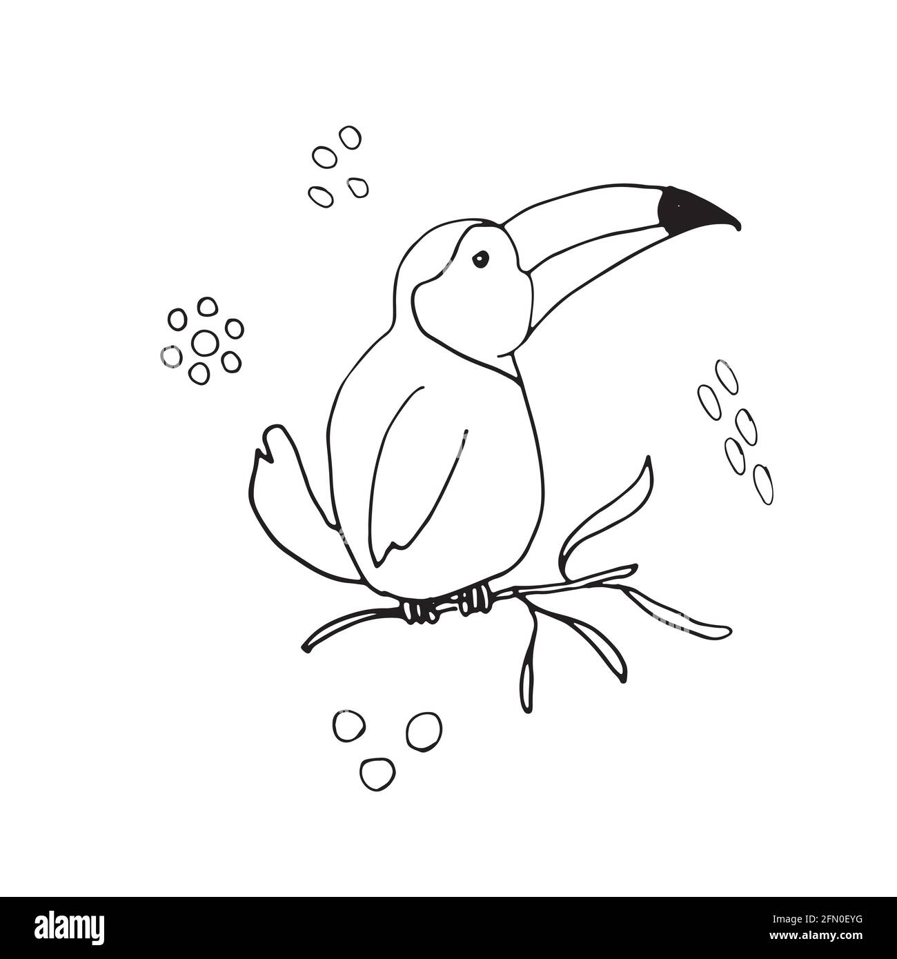Niedlichen Toucan Cartoon Tier Baby und Kinder drucken Design Vektor Illustration. Stock Vektor