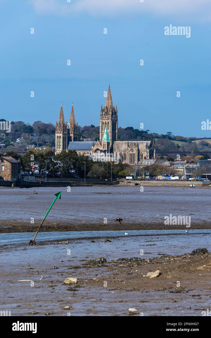Blick auf Truro vom Truro River, Cornwall, England Stockfoto