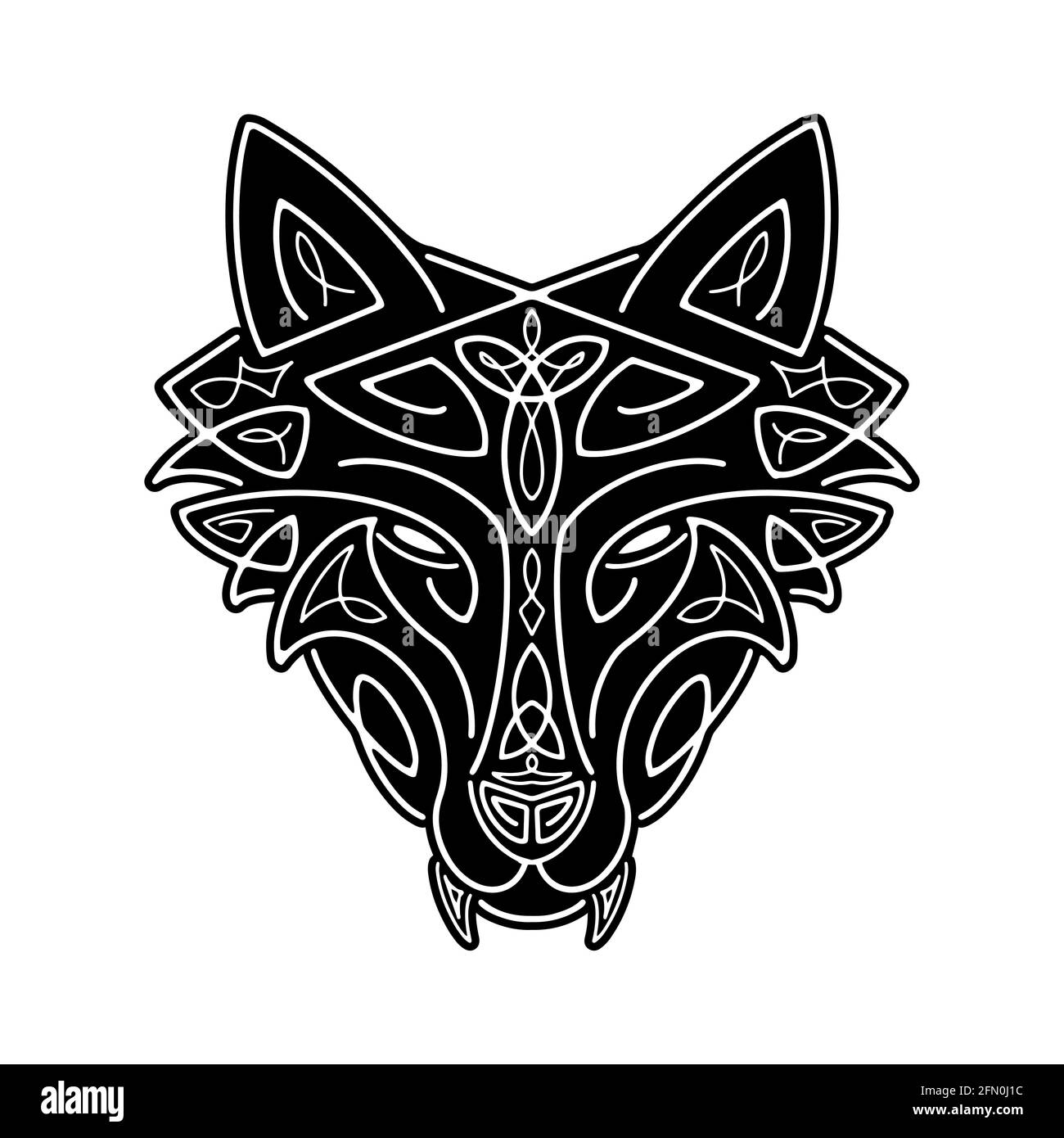 Verzierter Wolf Schwarzweiss Stockfotos Und Bilder Alamy