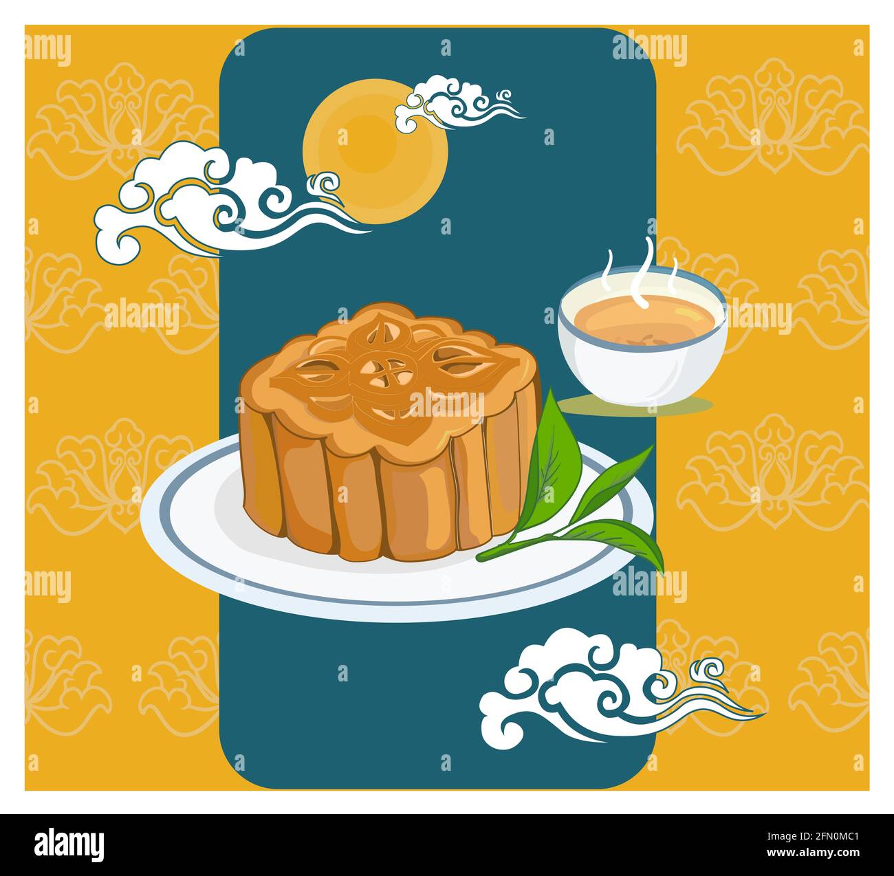 Moon cake Vietnamesisch traditionellen Vektor Stockfoto
