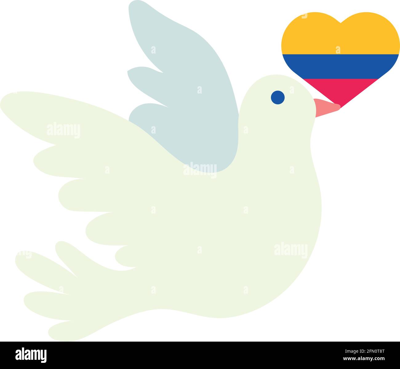 Taube mit kolumbianischer Flagge Stock Vektor