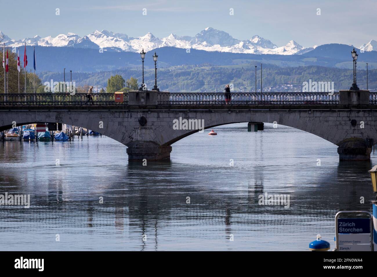 Limmat River, Altstadt, Zürich, Schweiz Stockfoto