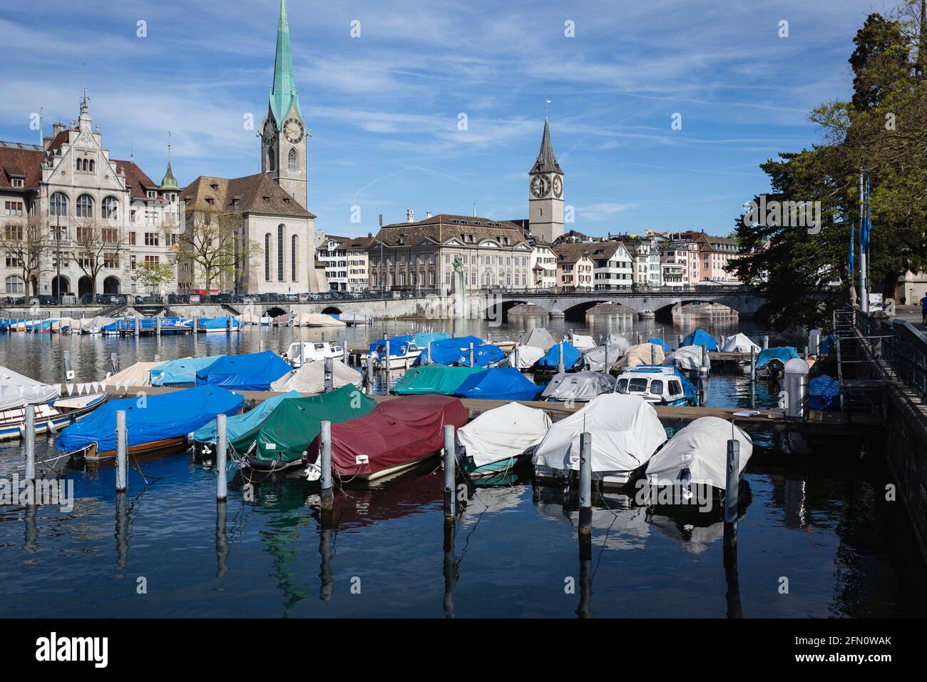 Limmat River, Altstadt, Zürich, Schweiz Stockfoto