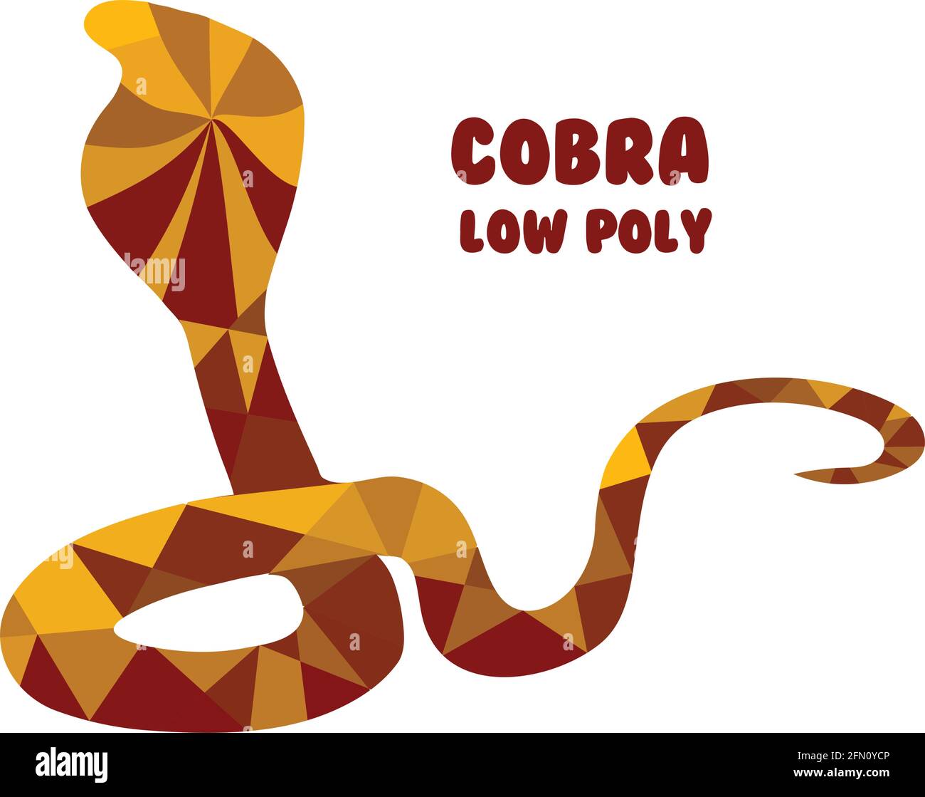 Cobra. Polygonale Vektordarstellung isoliert auf weißem Hintergrund. Niedrige Poly Stock Vektor