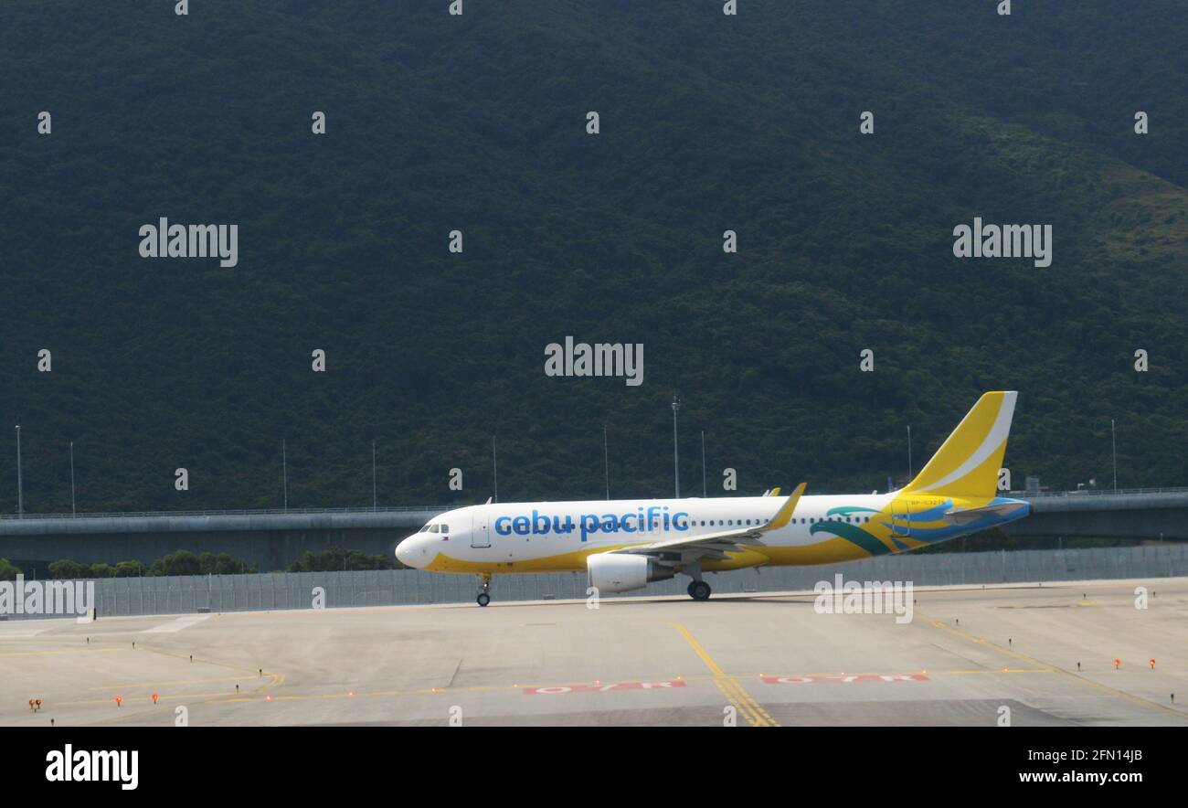 Cebu Pacific Airways am internationalen Flughafen Hongkong. Stockfoto