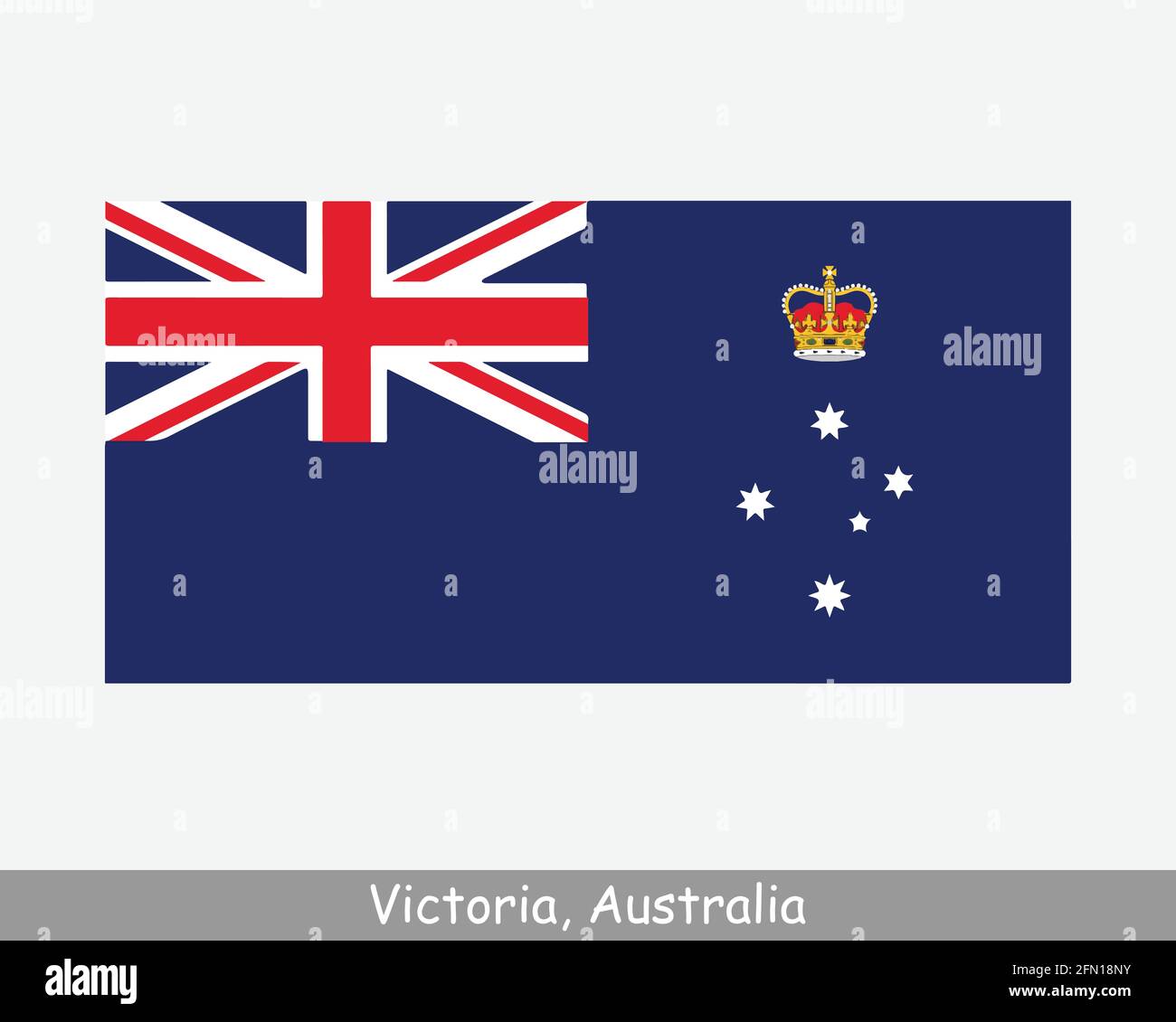 Victoria Australien Flagge. Flagge von Vic, AU. Australisches Staatsbanner. EPS-Vektorgrafik-Datei Stock Vektor