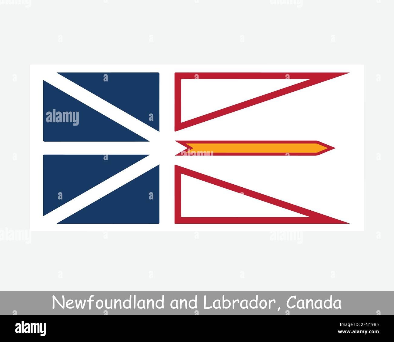 Neufundland und Labrador Kanada Flagge. Banner Der Kanadischen Provinz. Flagge von NL, CA. EPS-Vektorgrafik Datei ausschneiden. Stock Vektor