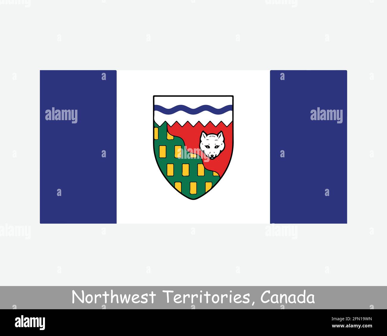 Nordwest-Territorien Kanada Flagge. Kanadisches Territorialbanner. Flagge von NT, CA. EPS-Vektorgrafik-Datei Stock Vektor