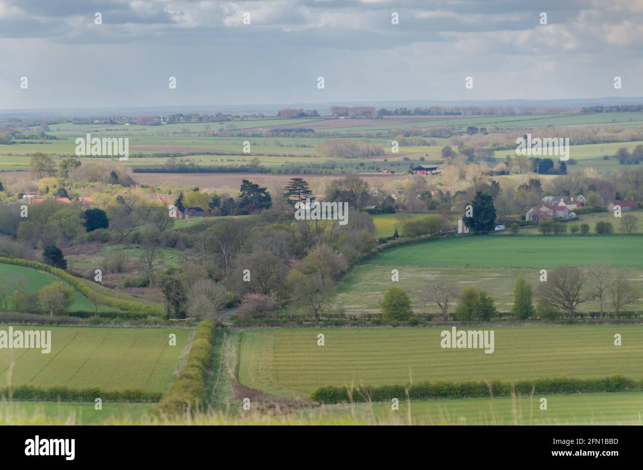 Blick von Red Hill auf Lincolnshire wolds Stockfoto