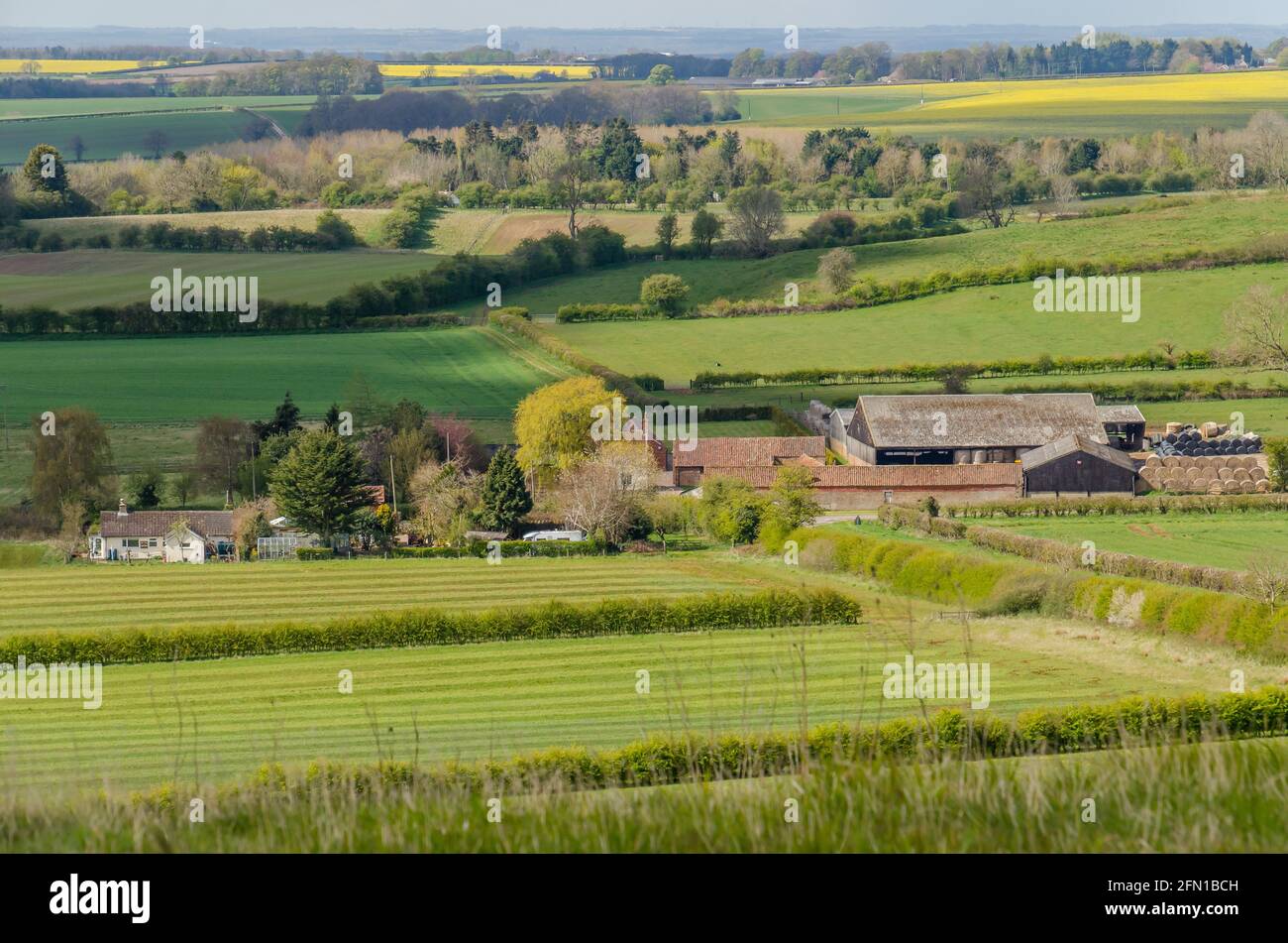 Blick von Red Hill auf Lincolnshire wolds Stockfoto