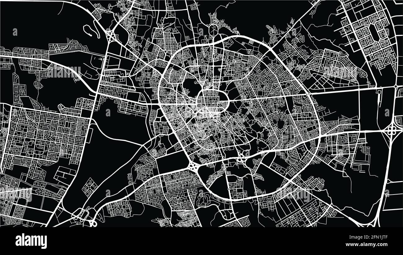 Städtischer Vektor-Stadtplan von Sultanah, Saudi-Arabien, Naher Osten Stock Vektor