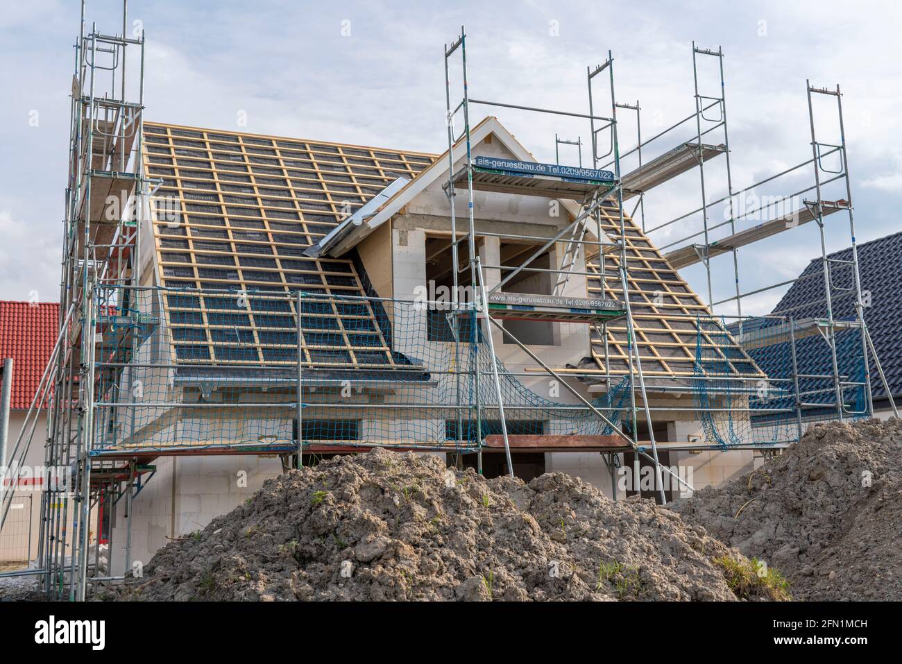 Neues Wohnviertel mit 150 Parzellen, auf dem Gelände des ehemaligen Kohlebergwerks der AG Lohberg in Dinslaken, wird die Siedlung mit grüner Energie und versorgt Stockfoto