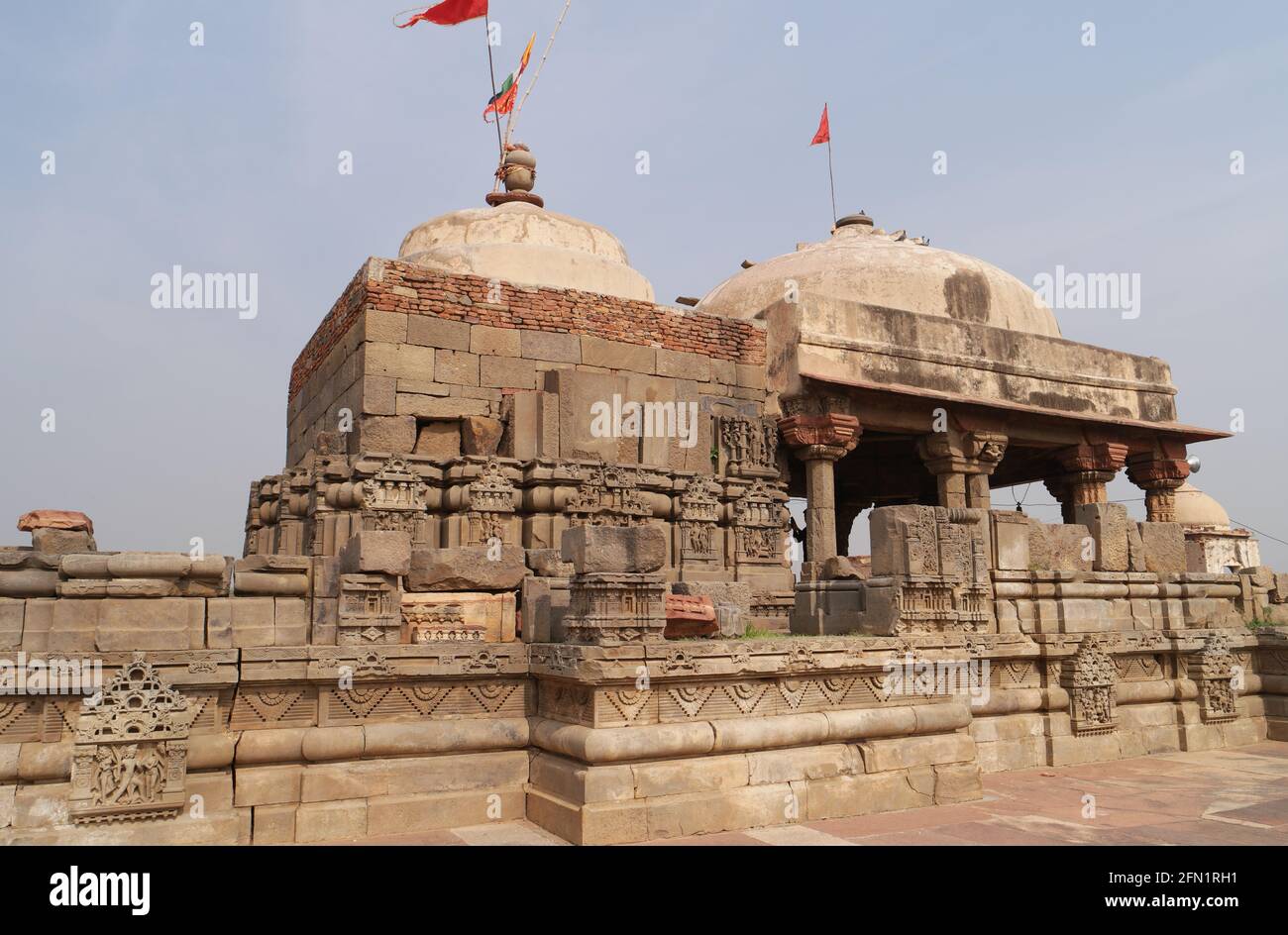 Nahaufnahme des Harshat Mata Tempels in Abhaneri Dorf in Rajastan in Indien Stockfoto