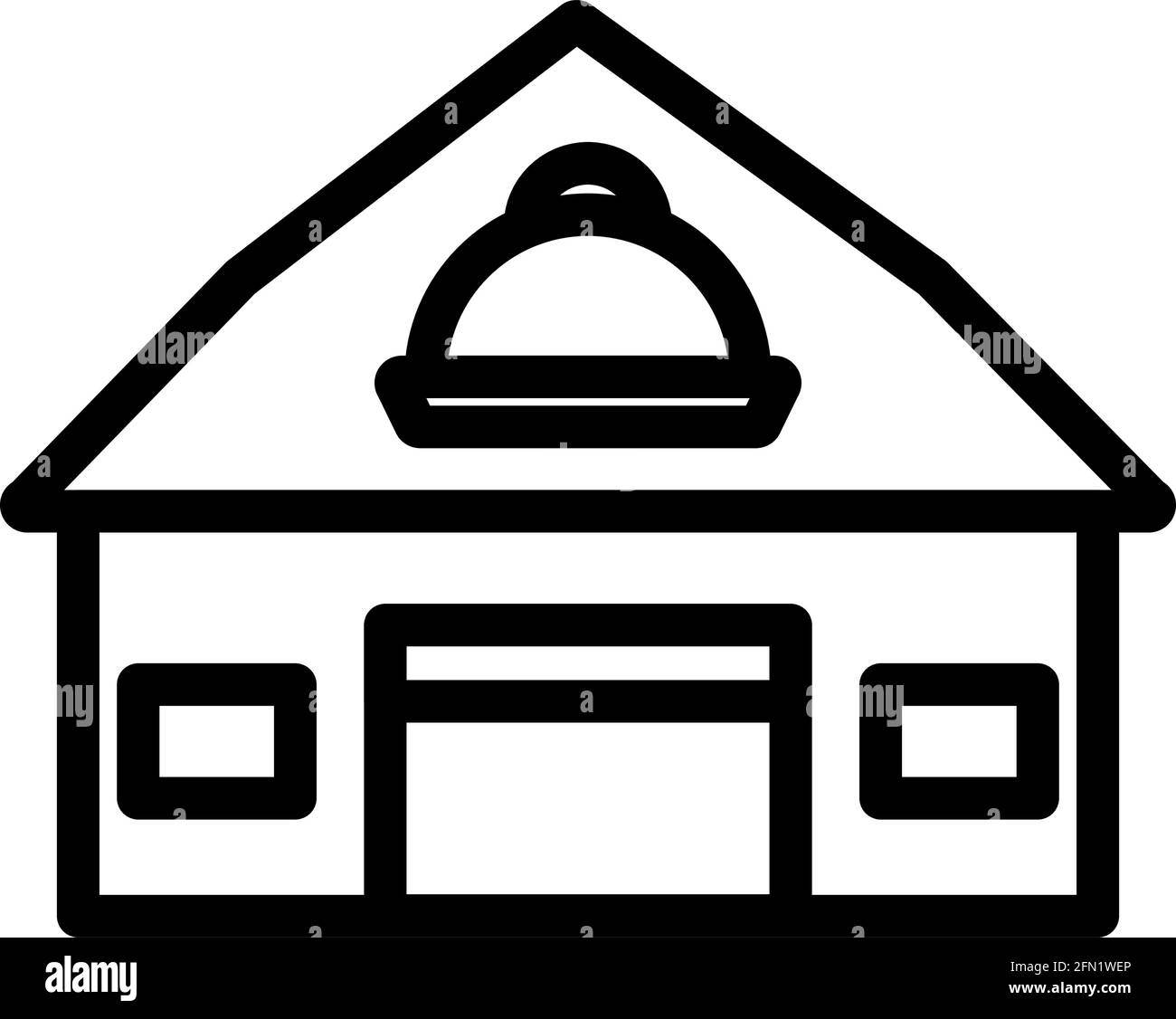 Caffe In Amusement Park Ikone. Bearbeitbares, Fett Formatischtes Umrisse-Design. Vektorgrafik. Stock Vektor