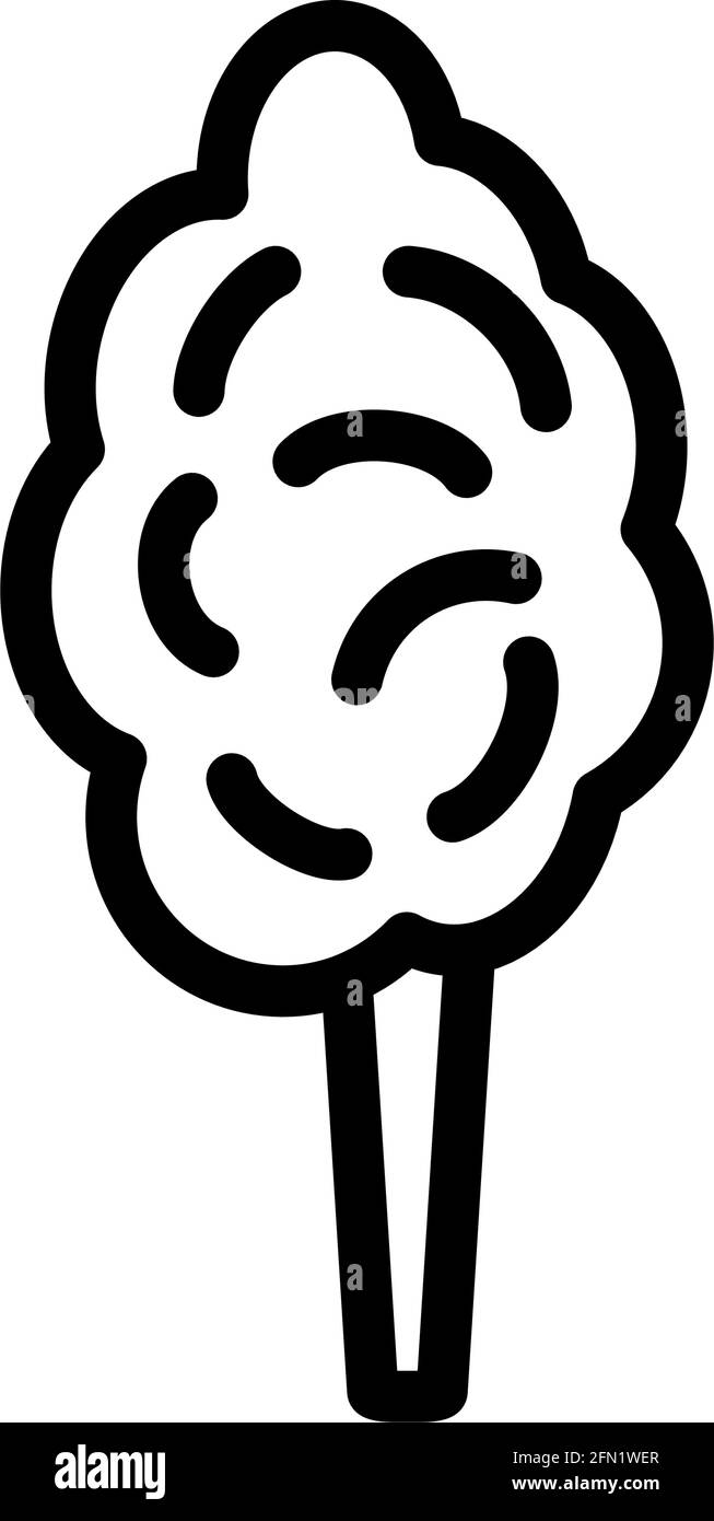 Symbol Für „Zuckerwatte“. Bearbeitbares, Fett Formatischtes Umrisse-Design. Vektorgrafik. Stock Vektor