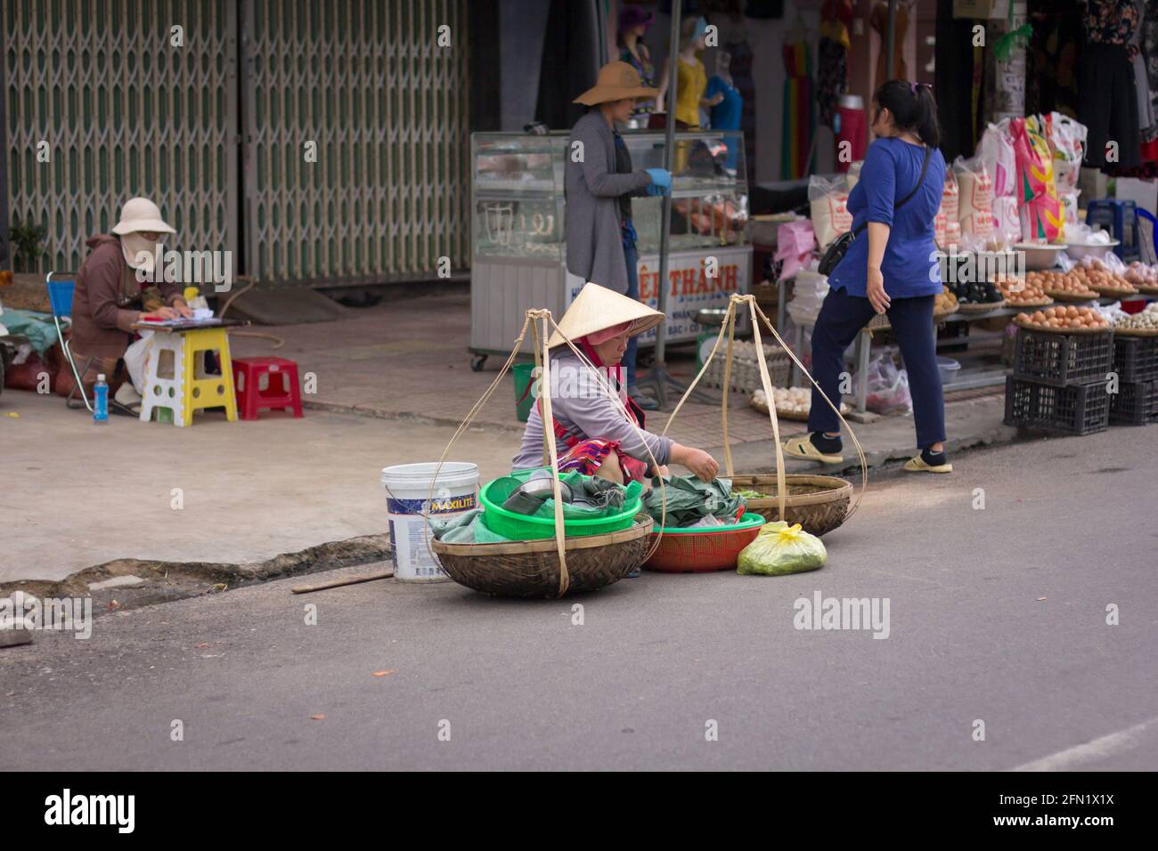 Reise- und Straßenlandschaft in nha trang vietnam. Stockfoto