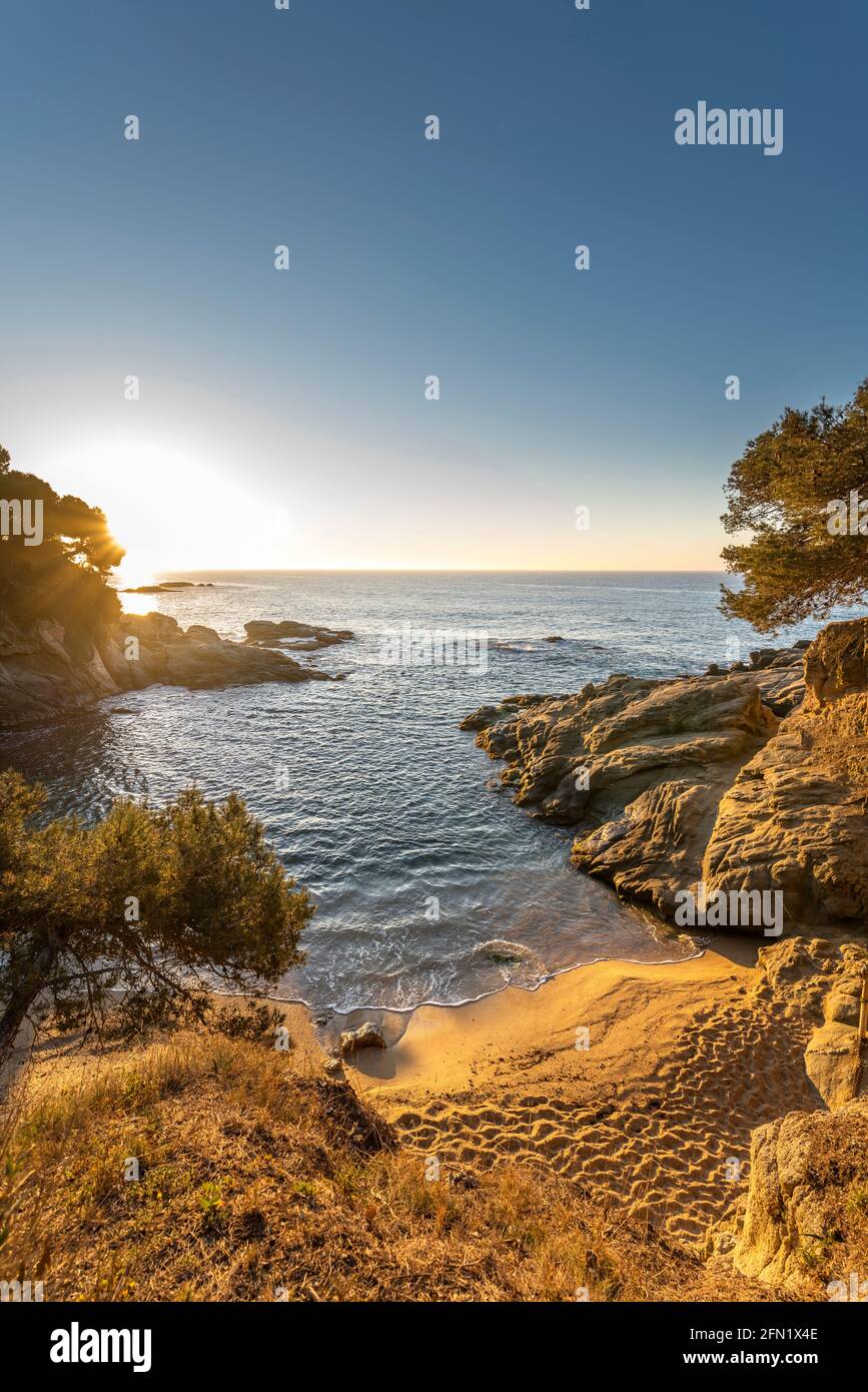 CAMI DE RONDA CALA ROVIRA PLATJA D’ARO COSTA BRAVA GERONA KATALONIEN SPANIEN Stockfoto