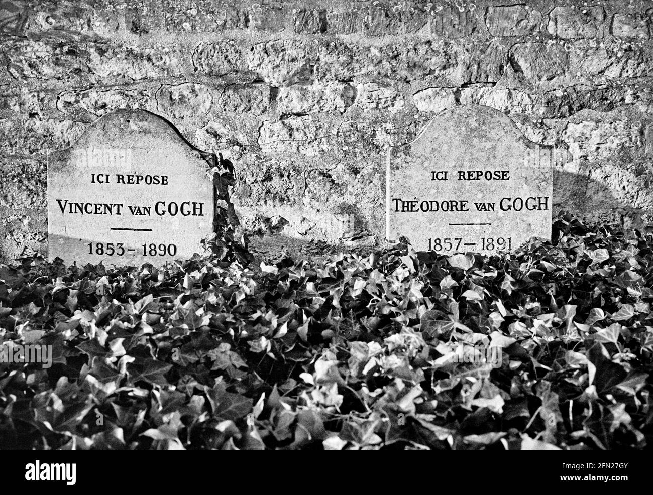 Das Grab der Brüder Vincent und Theodore van Gogh in Auvers-sur-Oise, nördlich von Paris. 12.10.1989 - Christoph Keller Stockfoto