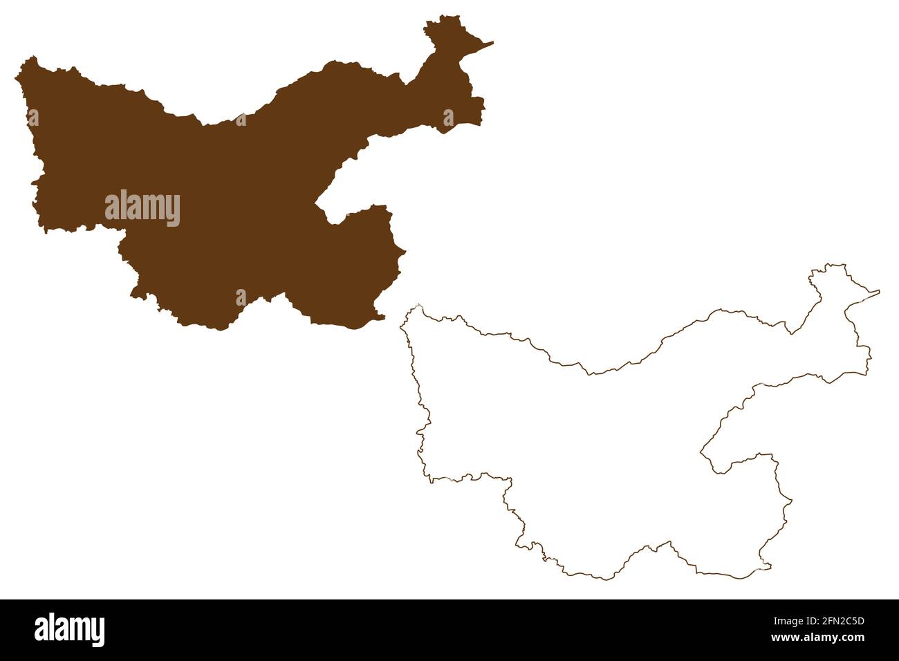 Hochsauerlandkreis (Bundesrepublik Deutschland, Land Nordrhein-Westfalen, NRW, Region Arnsberg) Kartenvektordarstellung, Scribble ske Stock Vektor