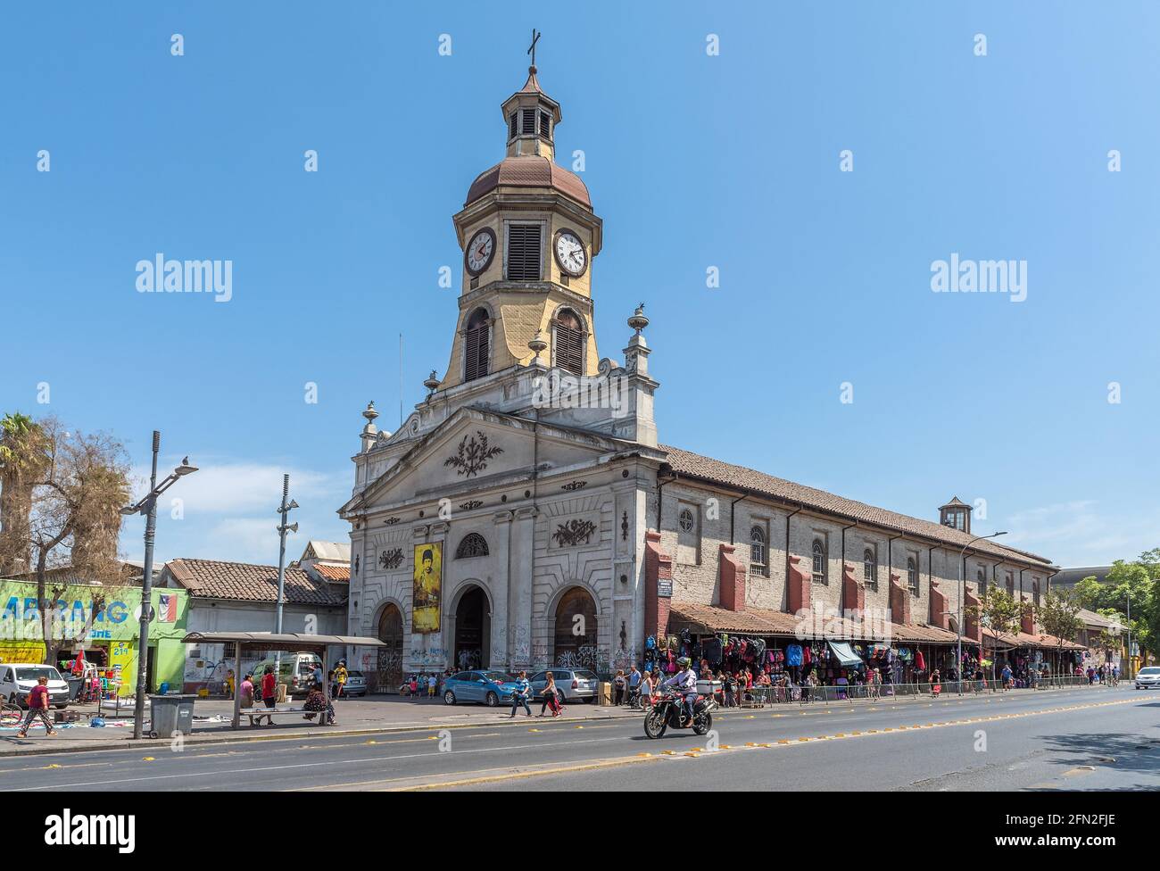 Die historische Recoleta Franciscana Kirche und das Kloster in Santiago, Chile Stockfoto