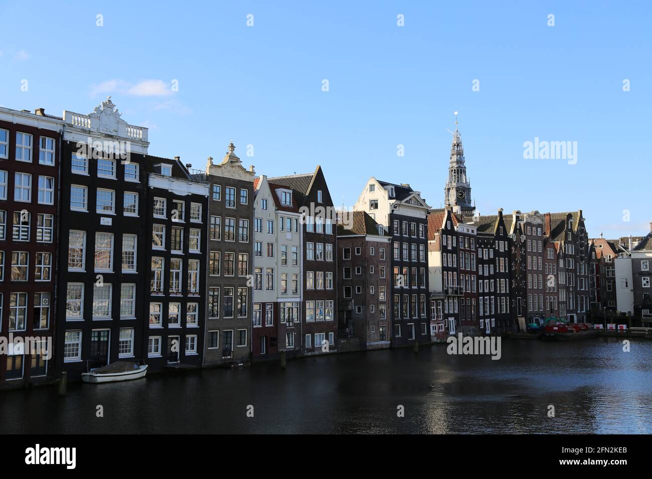 Die typischen Häuser der Stadt Amsterdam Stockfoto