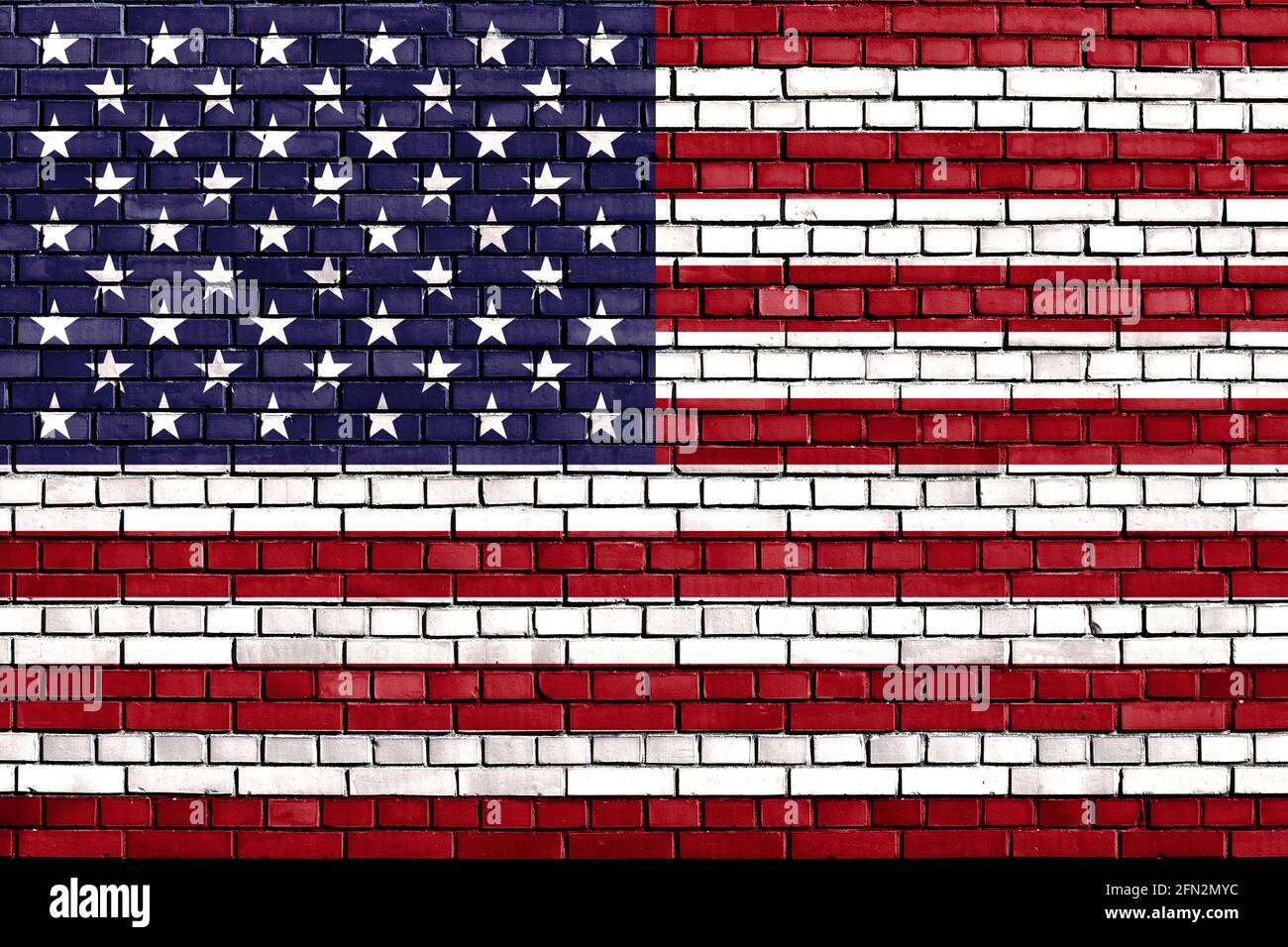 Flagge der USA auf die Mauer gemalt Stockfoto