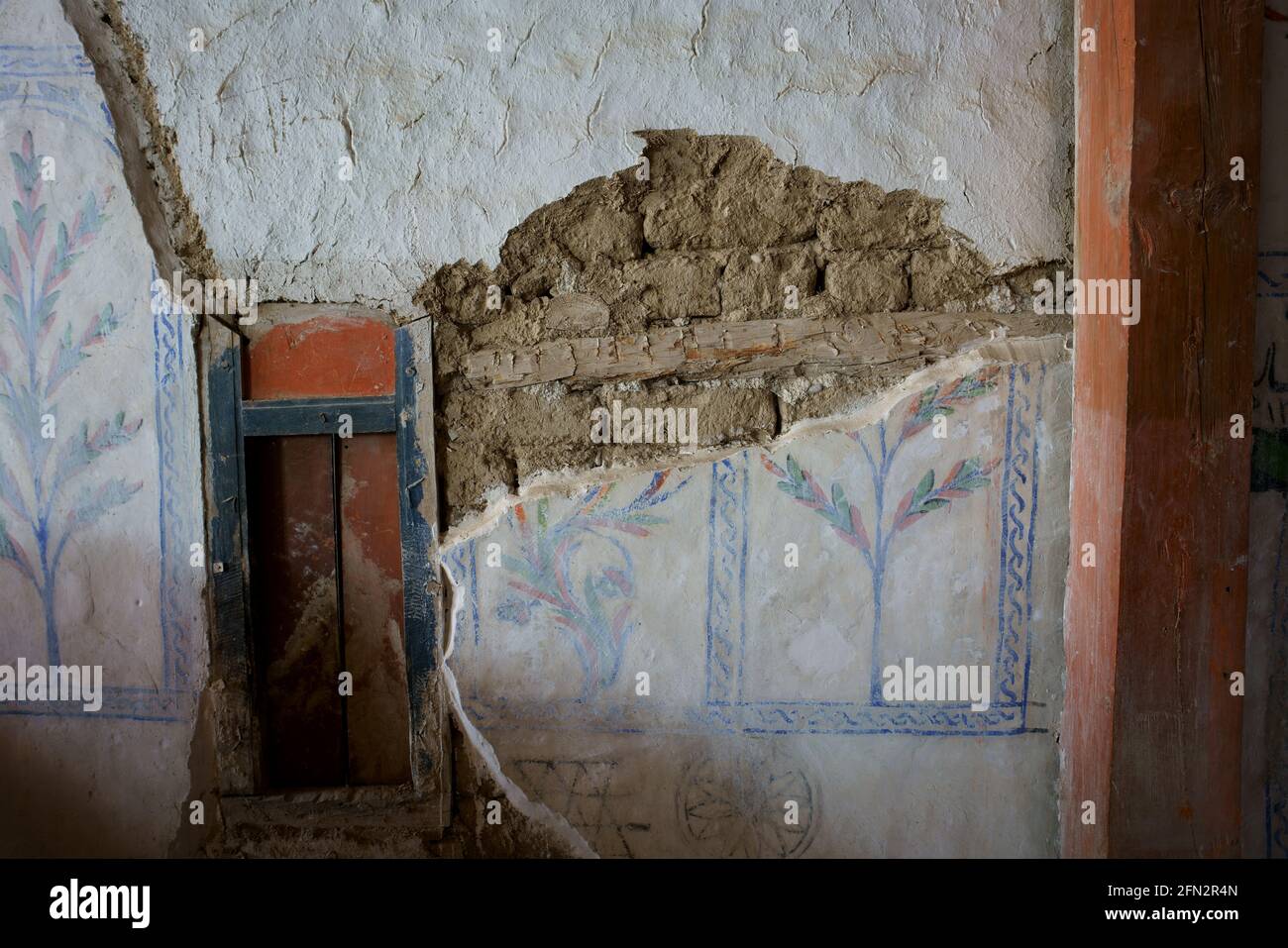 Historische Dorfmoscheen in anatolien zeigen sieht aus wie Volkskunstgalerie, Baklan Bogazici Moschee, Denizli Stockfoto